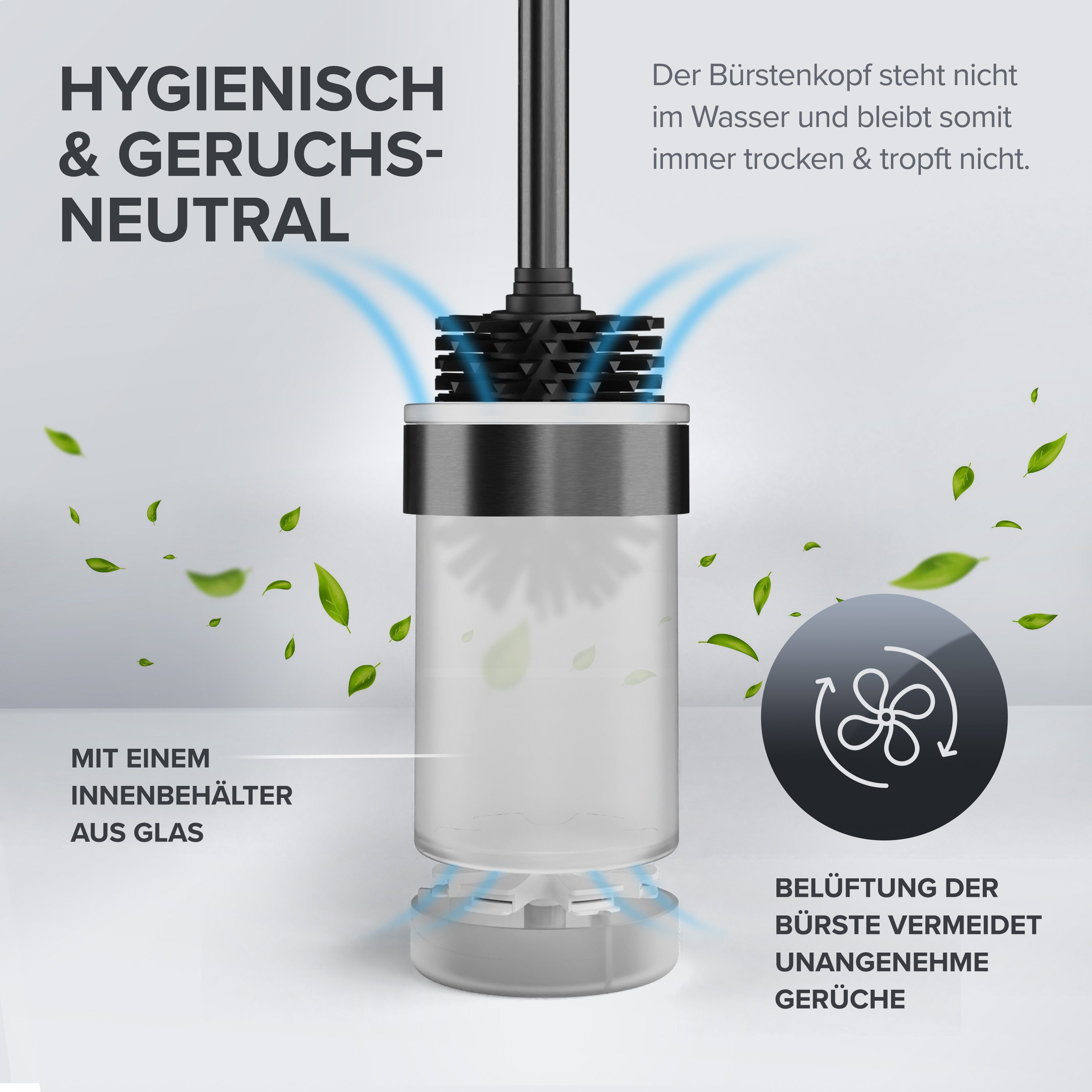 ovimar WC-Reinigungsbürste, (1-tlg), aus Edelstahl in Gunmetal zur Zum Bohren