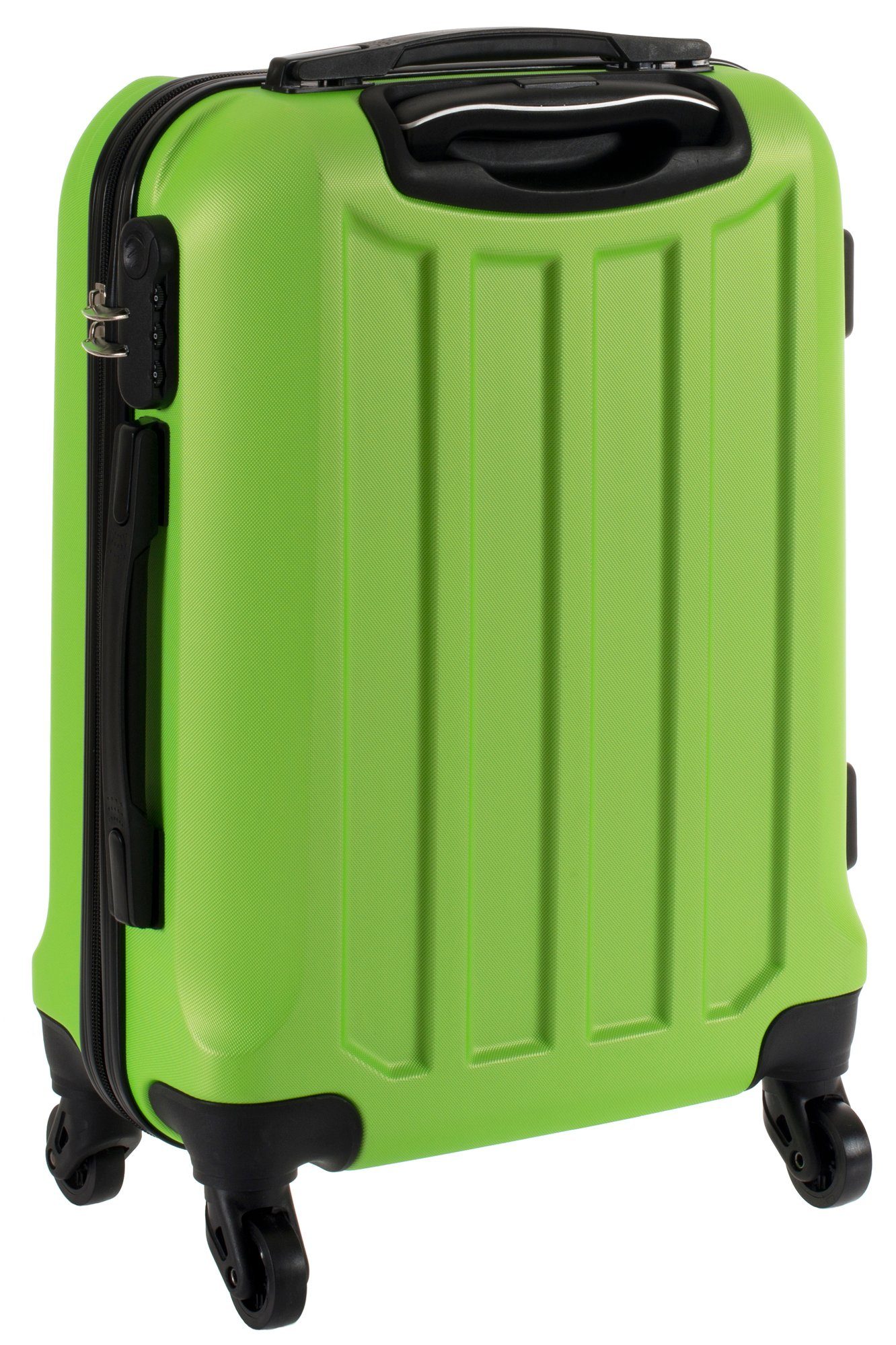 Koffer Handgepäck-Trolley Rollen 4 Trolley Hartschalenkoffer 4-Rollen, Handgepäck grün Kabinengepäck Cahoon