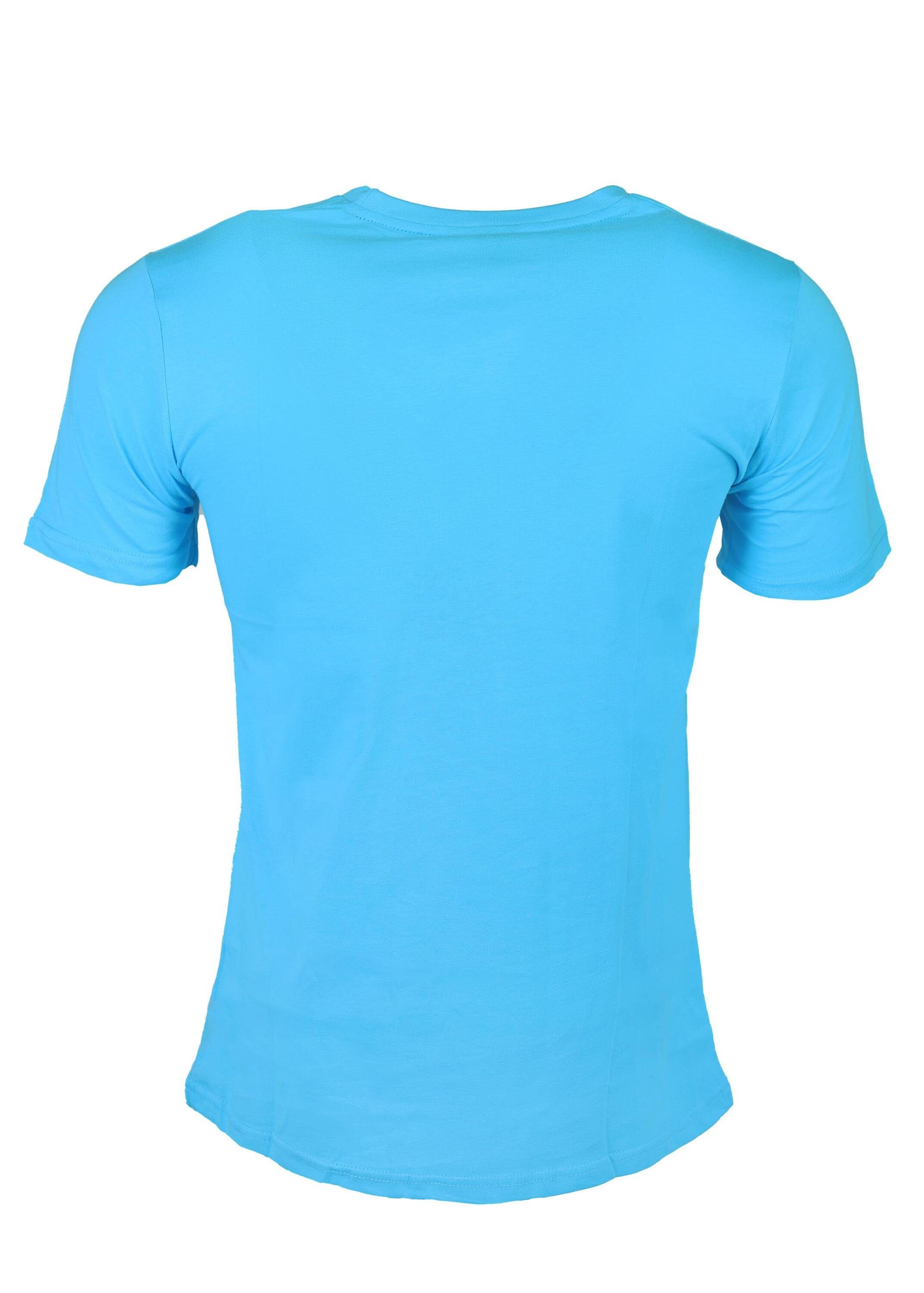 T-Shirt Blue für für Baumwolle Tarik FuPer Herren, Sport und aus Lifestyle