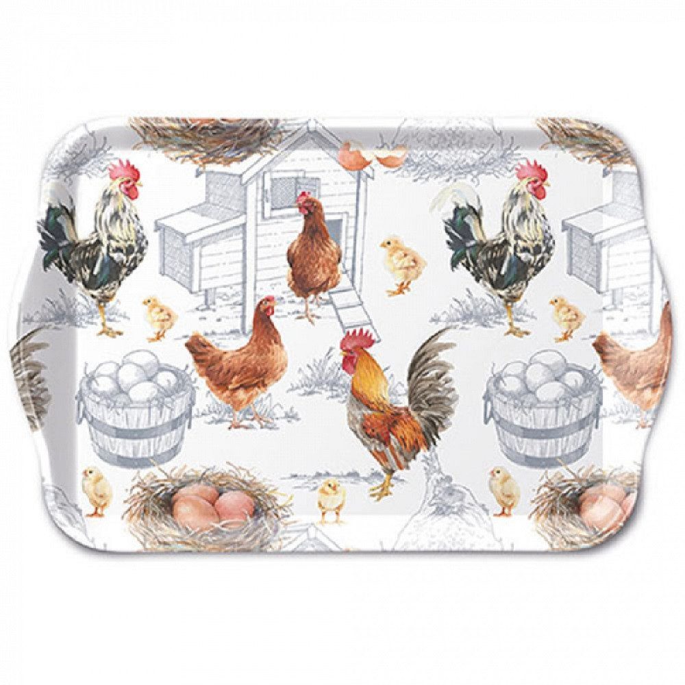 Ambiente Luxury Paper Products Tablett Meerestiere, Tray, Planzen, Blumen, Tiere, Vogel, Birds, Blossom, Melamin Fahrrad am Strand Kollektion, Meer, Strand Sommer, Frühling, Herbst, Winter