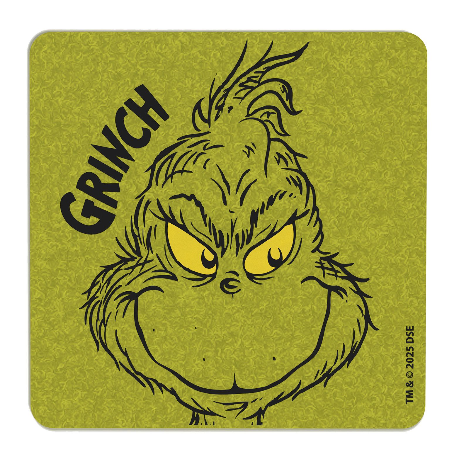 Party Factory Getränkeuntersetzer The Grinch Getränke-Untersetzer 4er Set grün – Weihnachts Tischdeko, 4-tlg., The Grinch