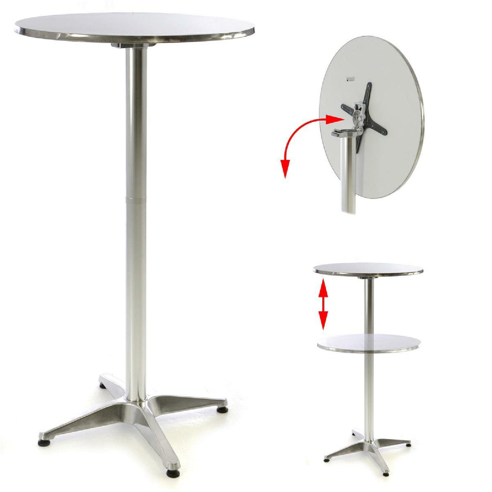 VCM Gartentisch Stehtisch Bistrotisch klappbar Edelstahl Aluminium