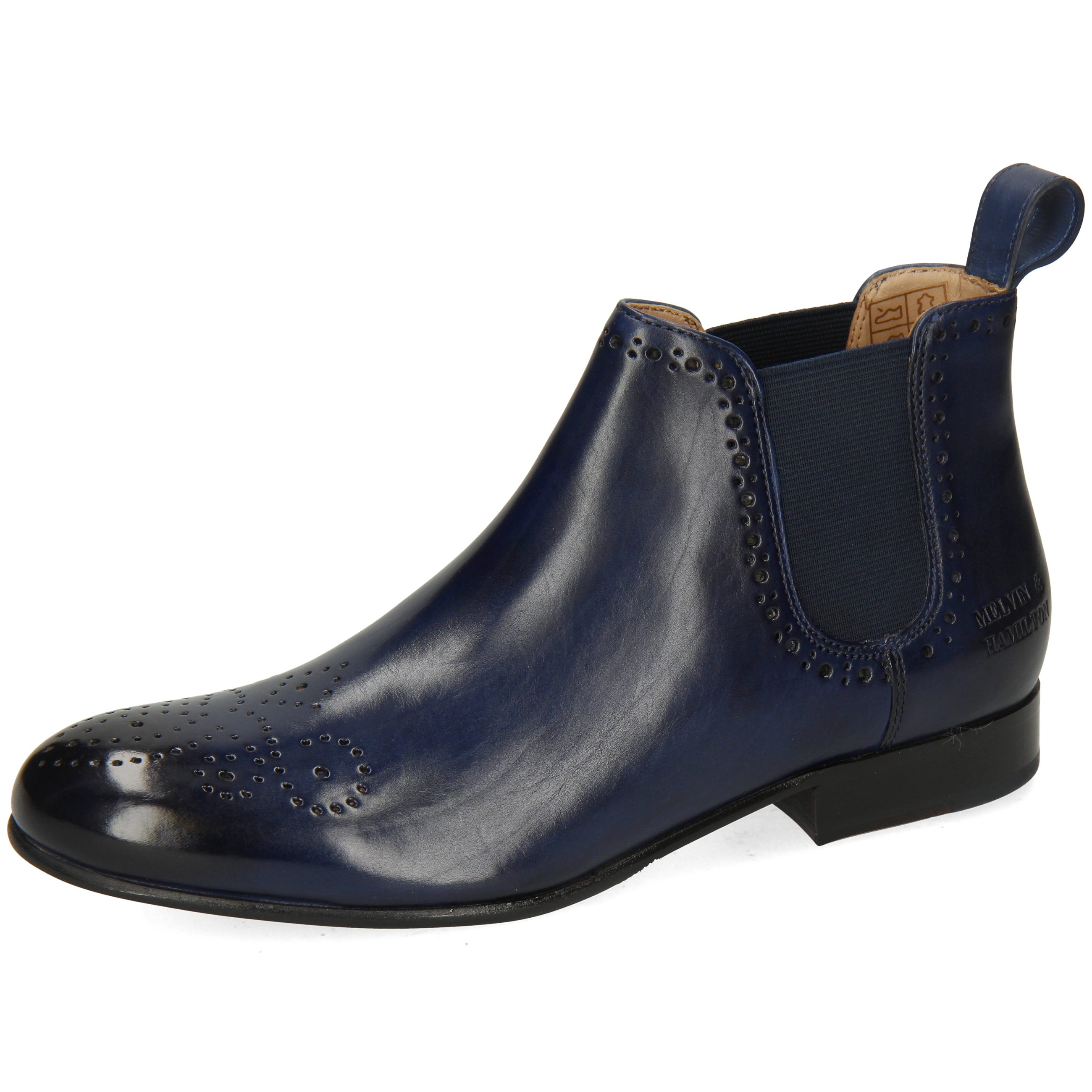 Melvin & Hamilton Sally 16 Stiefelette Crust Navy Elastic Navy