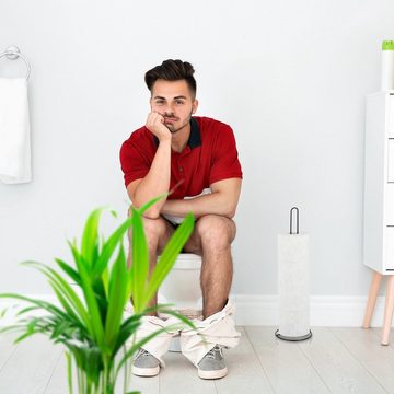 relaxdays Toiletten-Ersatzrollenhalter 10 x Ersatzrollenhalter für Bad schwarz