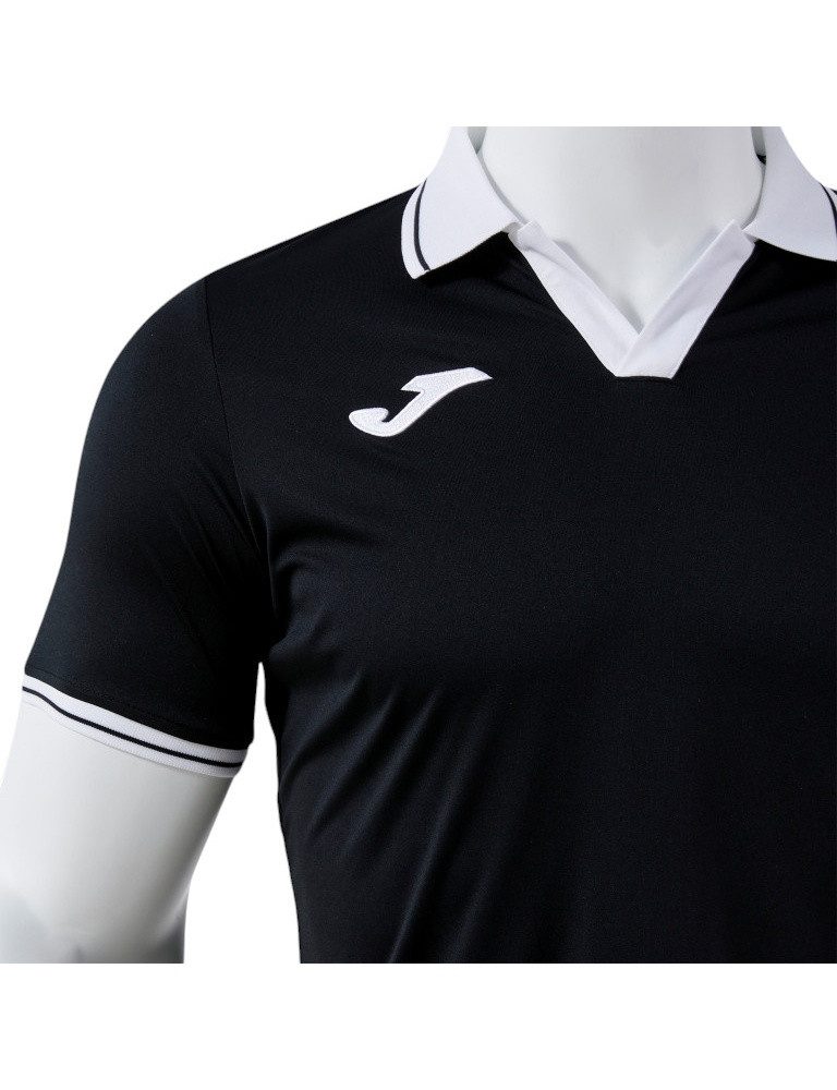 Joma Poloshirt Galaxy (100% rec. Polyester, leicht, atmungsaktiv) schwarz/weiss