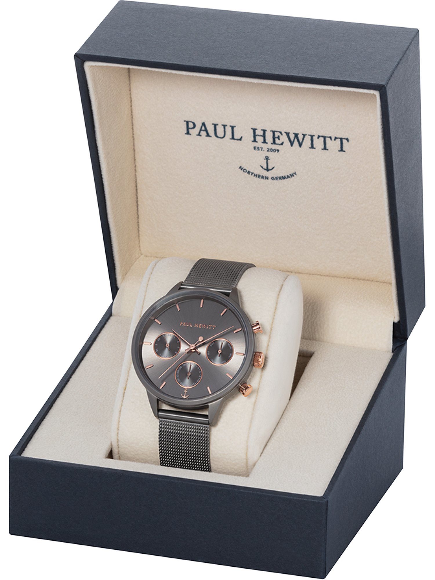 Analog Quarz PAUL Paul grau Hewitt Uhren HEWITT Chronograph