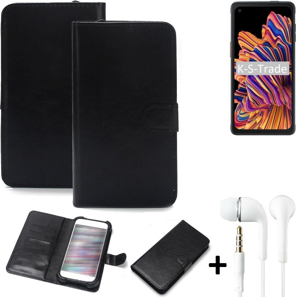 K-S-Trade Handyhülle für Samsung Galaxy XCover Pro, Wallet Case Handyhülle Schutzhülle Flip cover Flipstyle Tasche