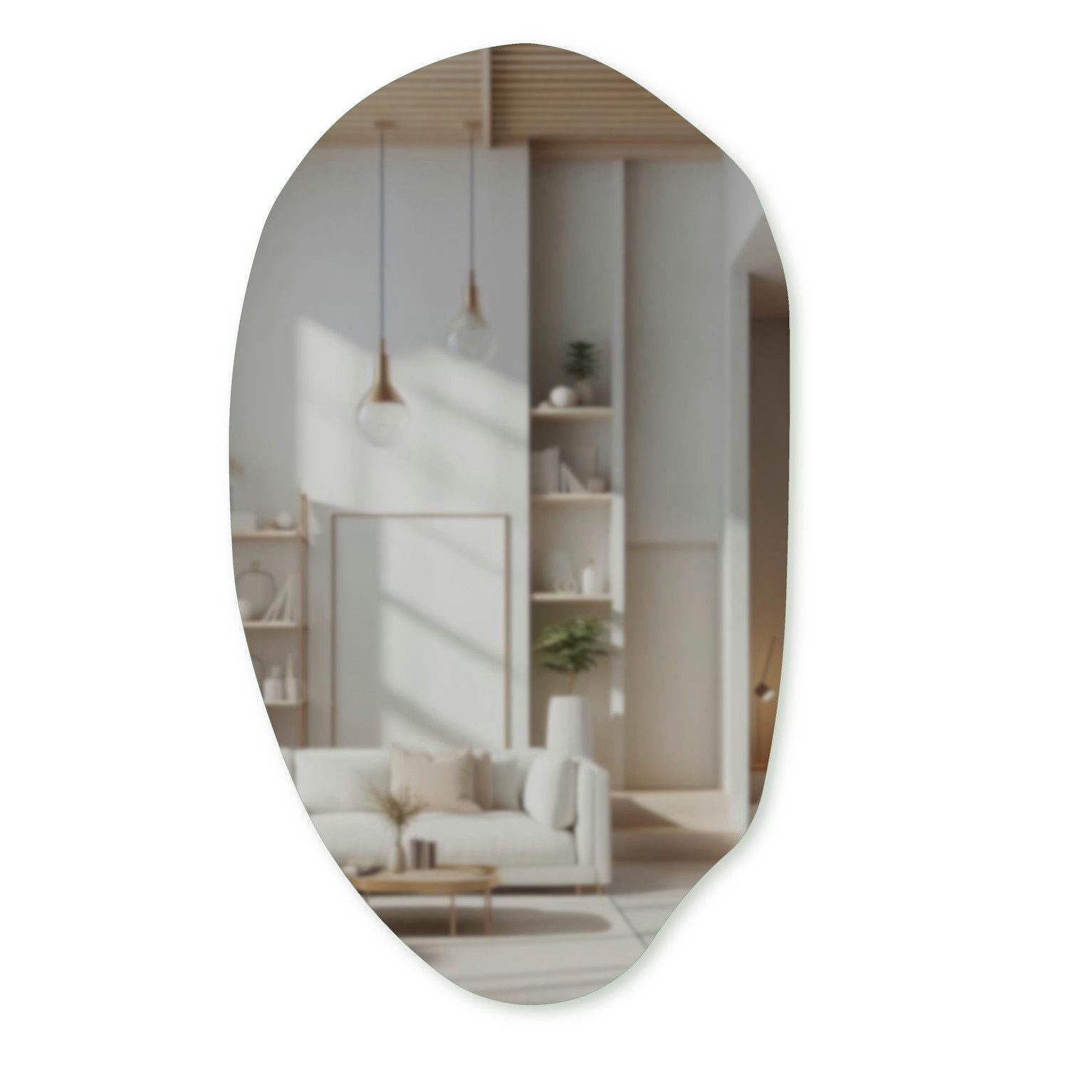 MySpiegel.de Wandspiegel Asymmetrischer Spiegel Cachi mit Befestigung