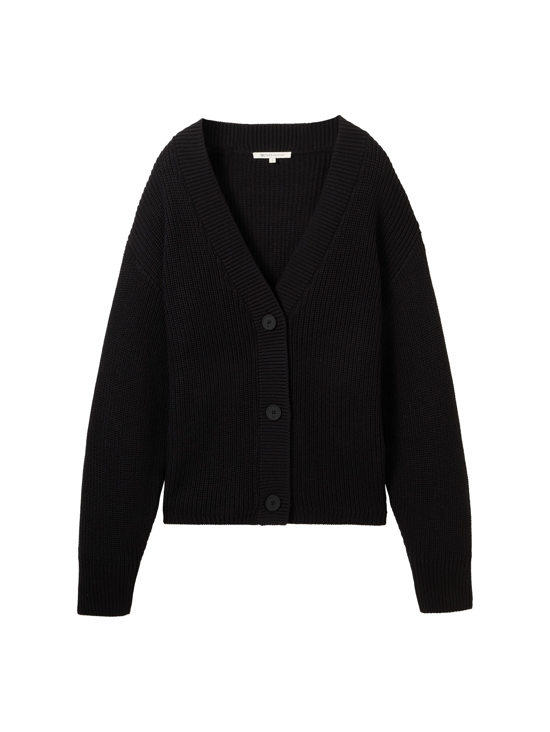 TOM TAILOR Denim Cardigan mit Strickstruktur und Knopfleiste