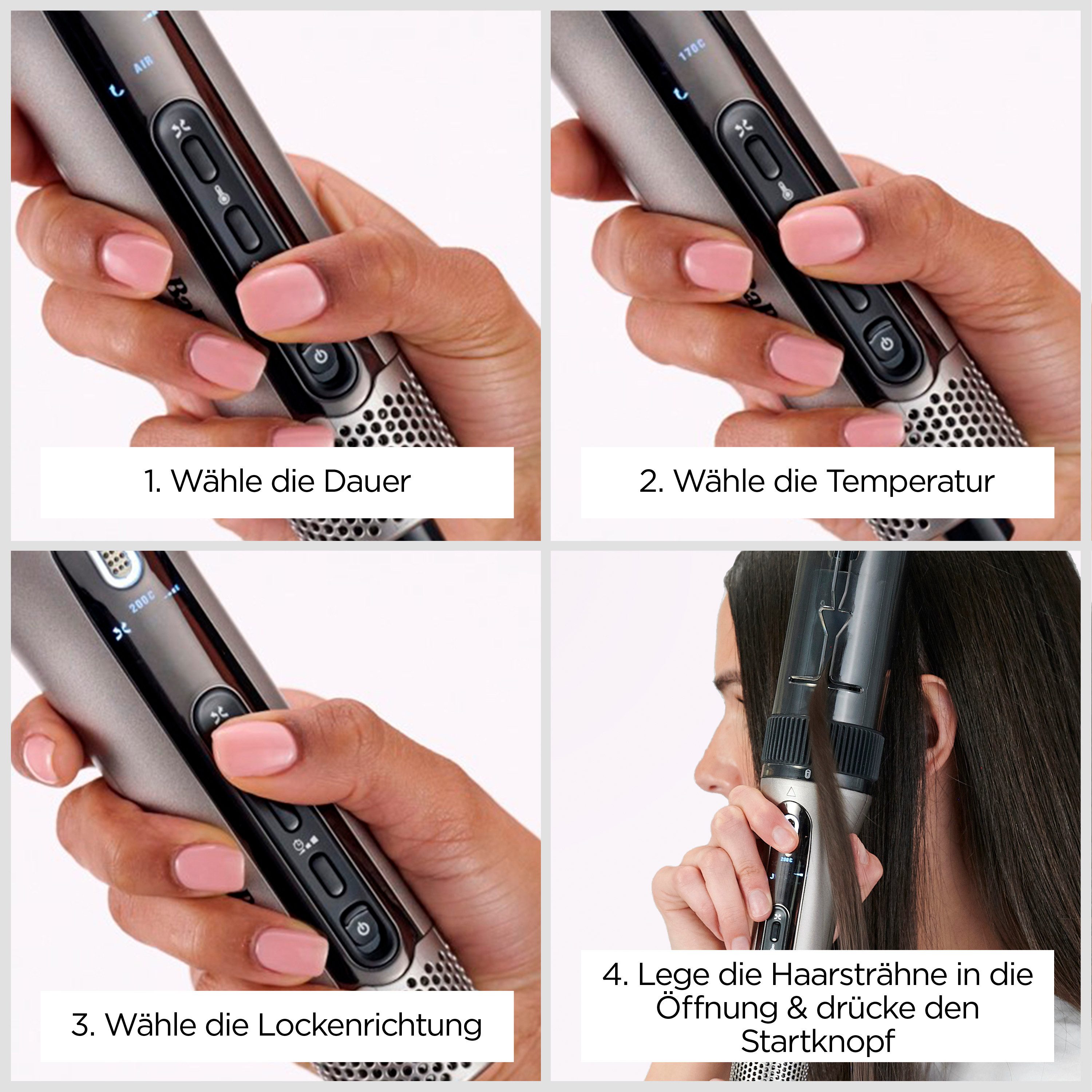 BaByliss Lockenstab Style Secret Air Auto-Curler mit Heißluft, Lockenstab, C6688E, Keramik-Beschichtung, Lockenstab automatisch für Locken und Blow-Out, Ohne Hitzeschäden grau