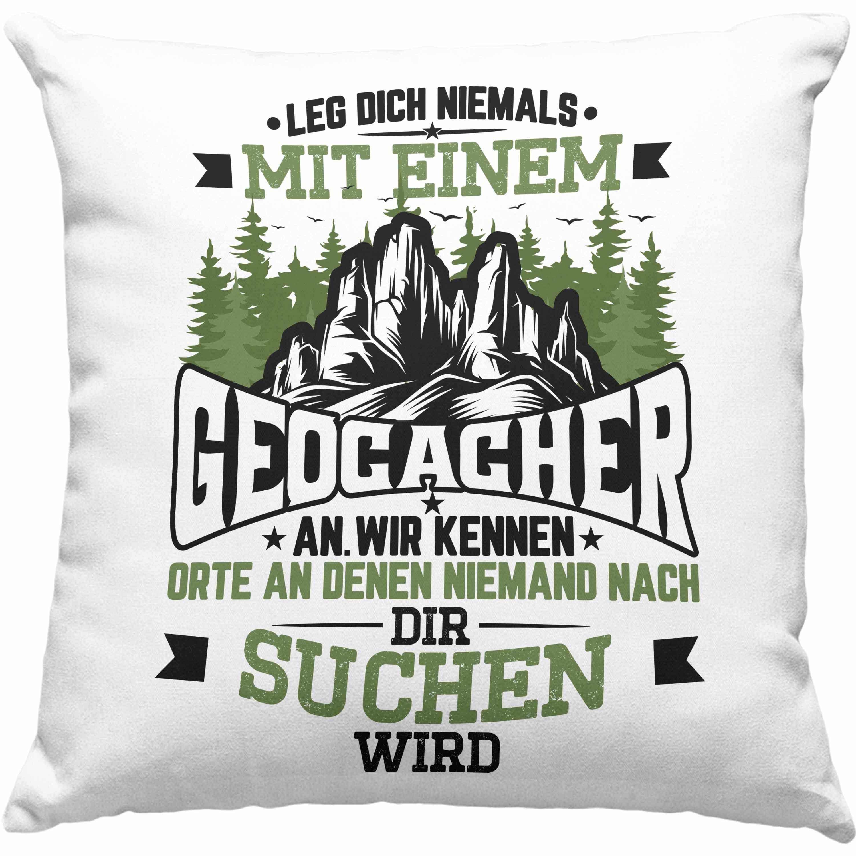 Trendation Dekokissen Trendation - Geocaching Kissen Geschenk Nur Noch Einen GPS-Schnitzeljag Geschenkidee Pfadfinder Geburtstag Leg Dich Niemals Mit Einem Geocacher An Dekokissen mit Füllung 40x40 Blau