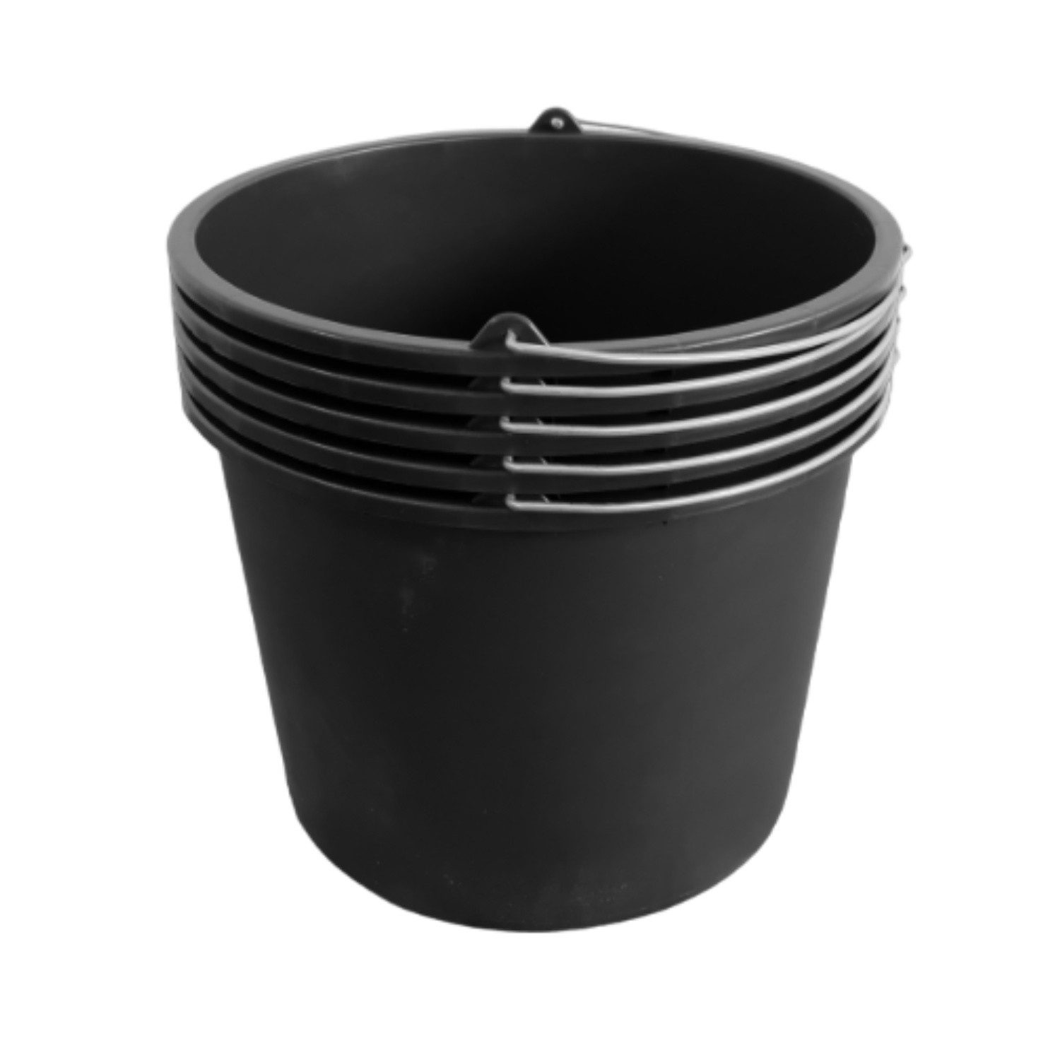 ViD Baueimer 5 Stück Mörteleimer/Betoneimer 16 Liter, Ø33 x 27 cm, Baueimer