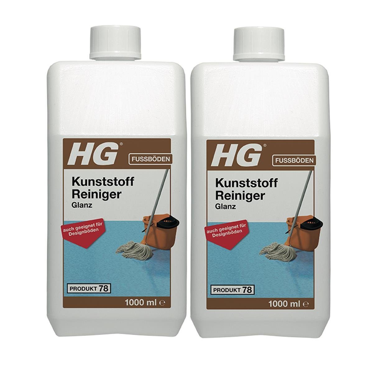 HG HG Kunststoff Reiniger Glanz 1L (Produkt 78) (2er Pack) Fussbodenreiniger