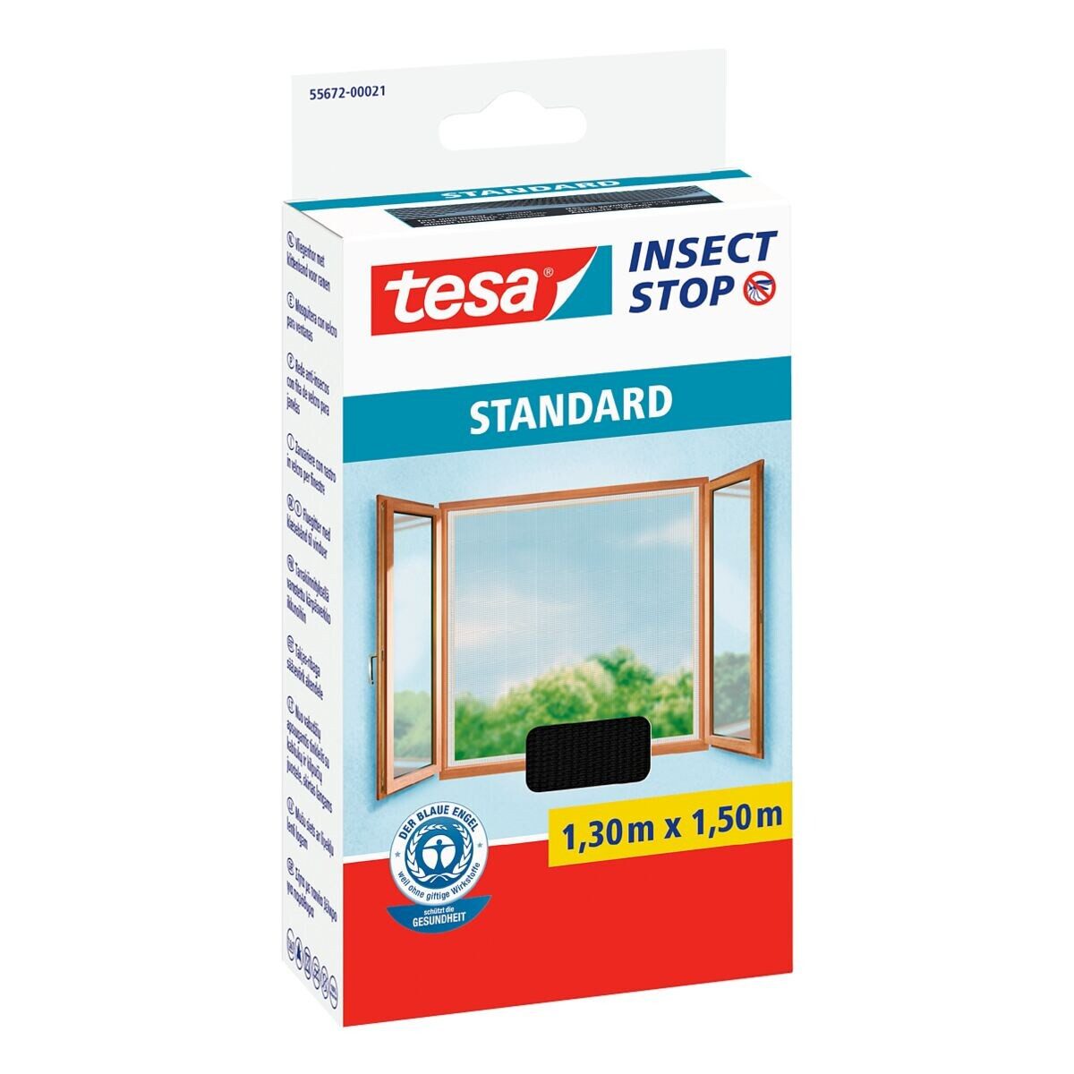 Tesa Insect Stop Fliegengitter Standard mit Klettband 130 cm x 110 cm Anthr günstig online kaufen