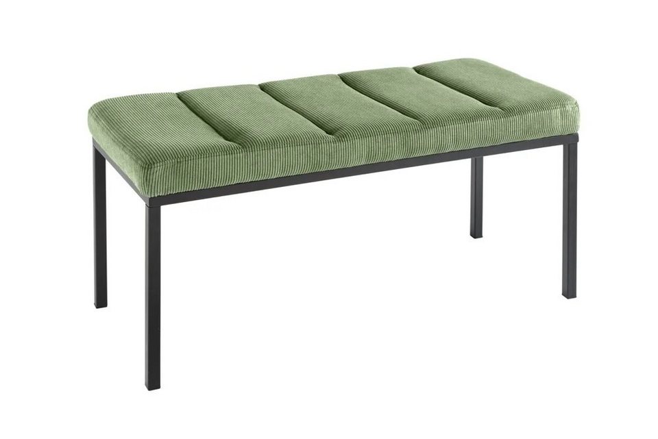 Sitzbank Sitzbank PLANO Cord LebensWohnArt grün Elegante 80cm