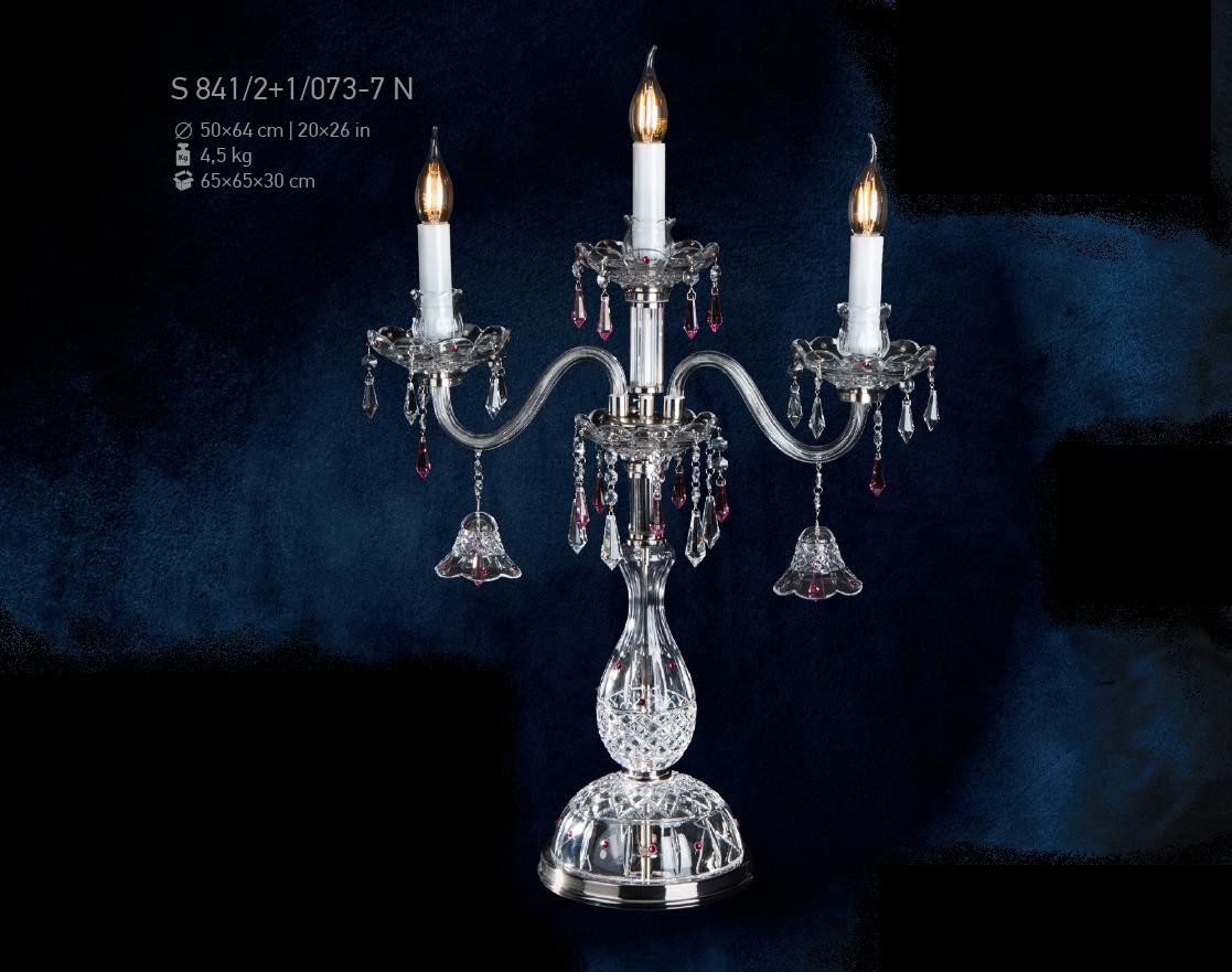 JVmoebel Schreibtischlampe Barocke Tischleuchte aus Metall mit Kristallakzenten, Ersatzlampe, Warmweiß, Made in Europa