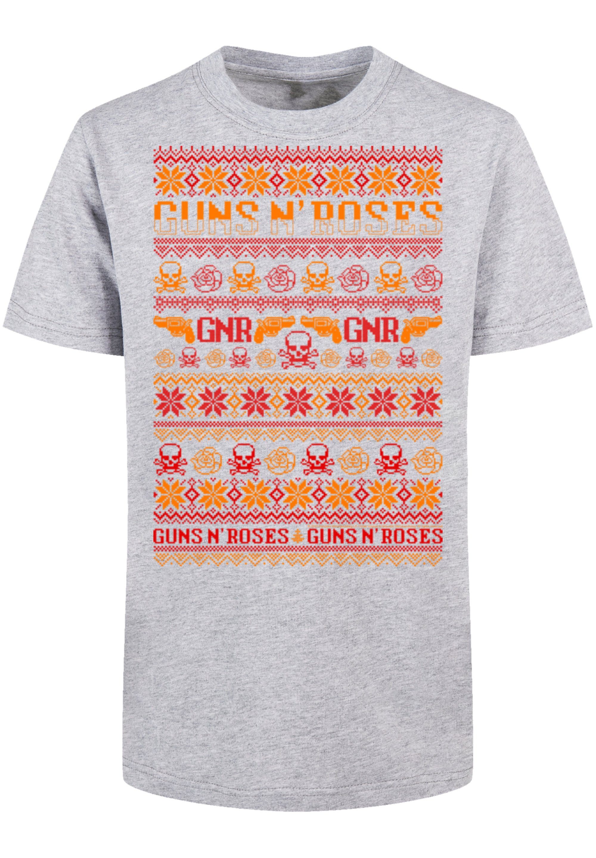 F4NT4STIC T-Shirt Guns n' Roses Weihnachten Christmas Musik,Band,Logo heathergrey
