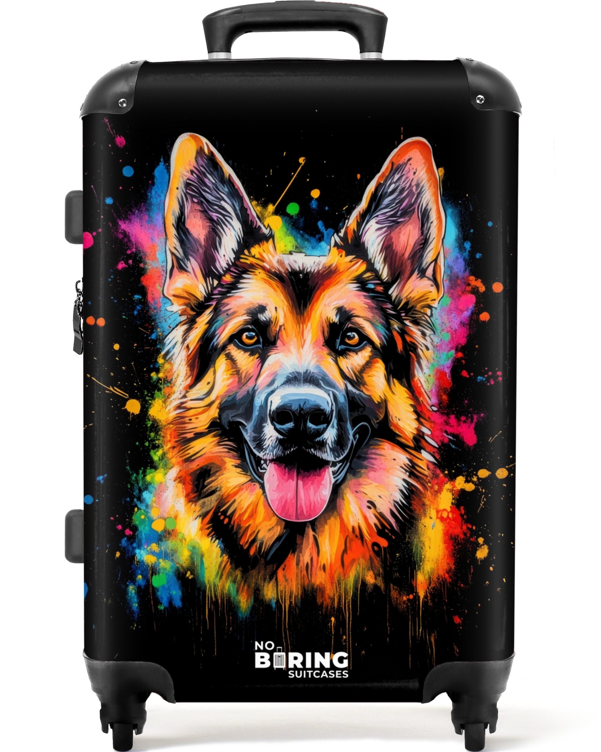 NoBoringSuitcases.com© Hartschalen-Trolley Deutscher Schäferhund mit Graffi günstig online kaufen
