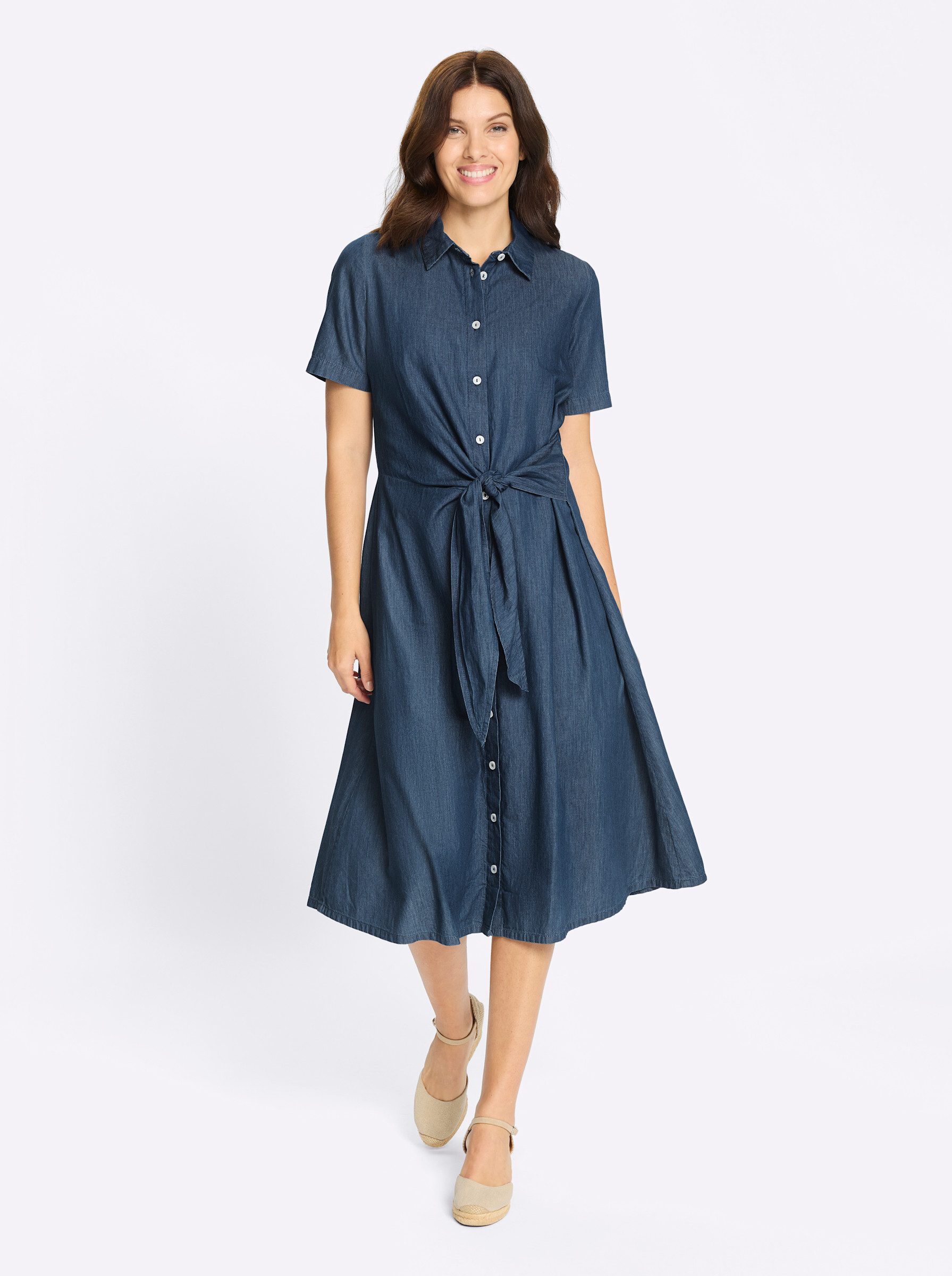 Sieh an! Etuikleid Jeans-Kleid Kurzarm