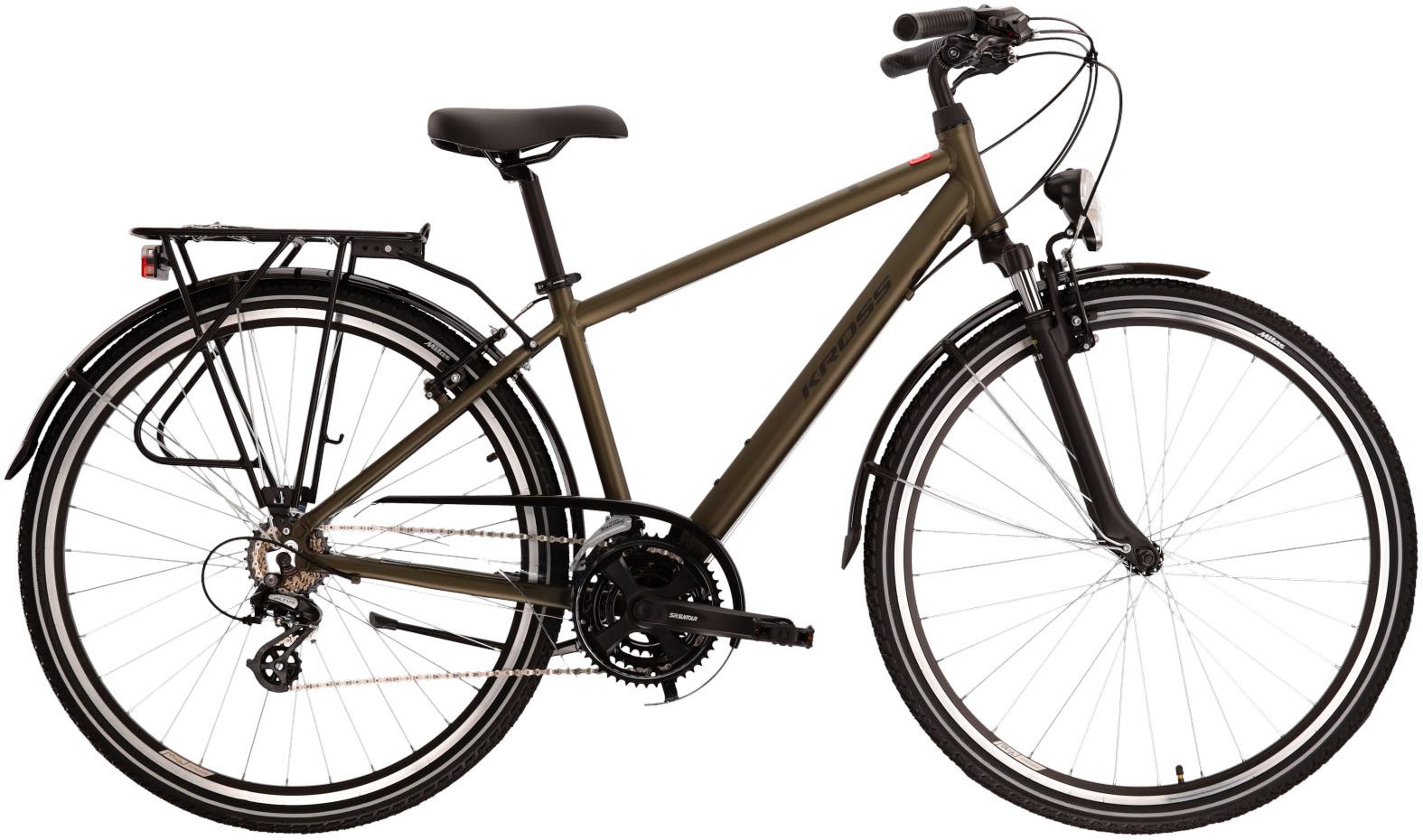 Kross Trekkingrad KROSS Trekkingrad Trans 1.0 28" khaki, 21 Gang Shimano ALTUS M310 Schaltwerk, Kettenschaltung