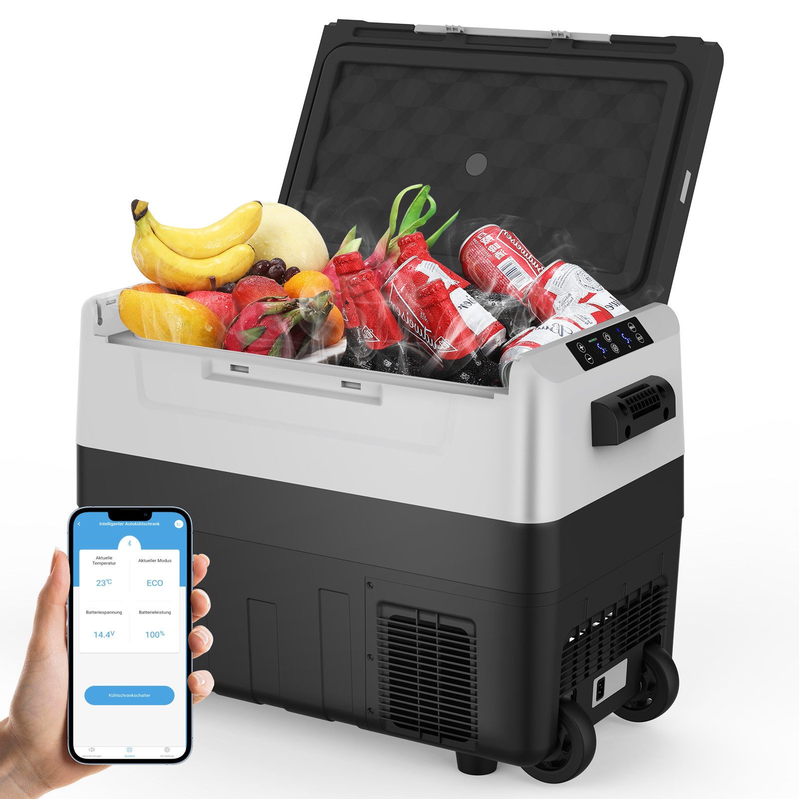 Thermobehälter Kompressor Kühlbox 2in1 Doppelzone Kühl- Gefrierfach