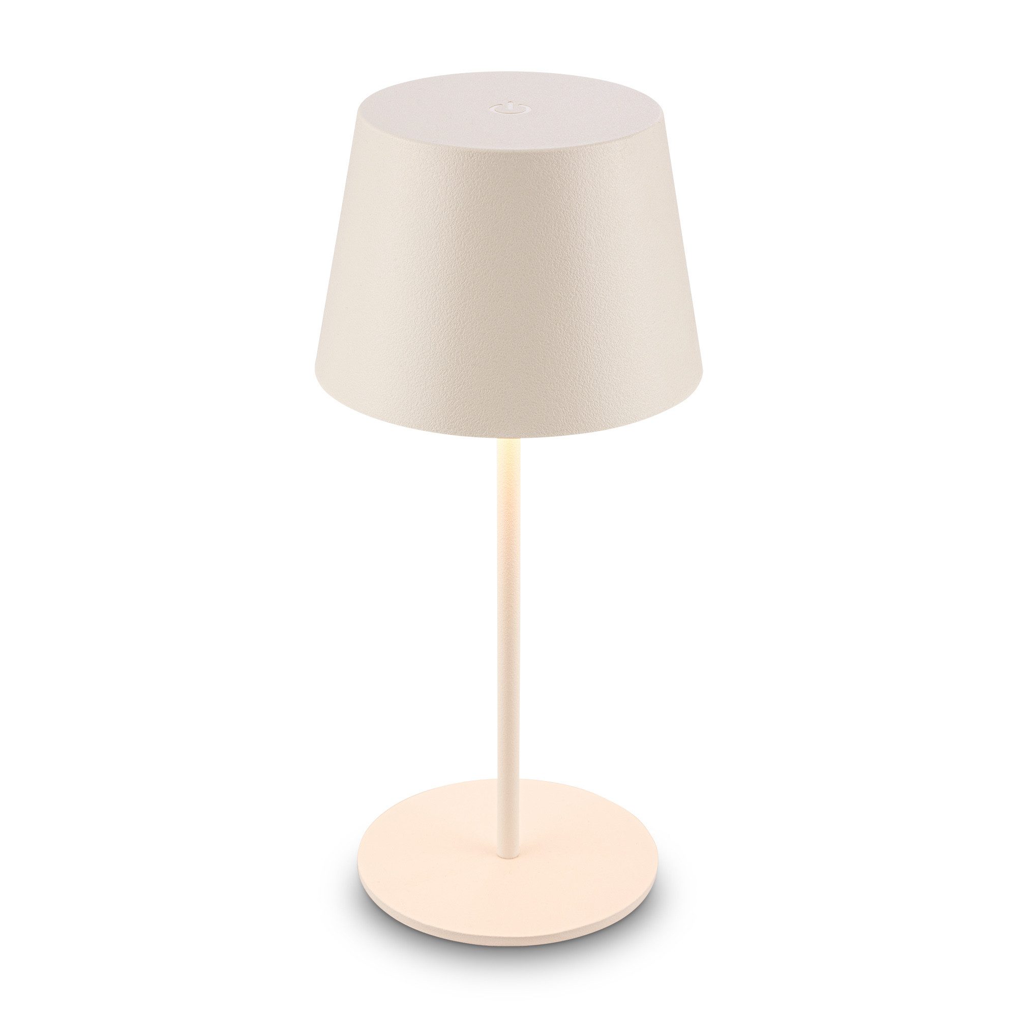 Briloner Leuchten Tischleuchte LED Tischlampe kabellos akku dimmbar In-/Outdoor Wohnzimmer, Einzelpack, LED fest integriert, 3.000K - Warmweiß, mit Akku, In-/Outdoor, USB-C, warmweiß, IP44, weiß, 35 cm