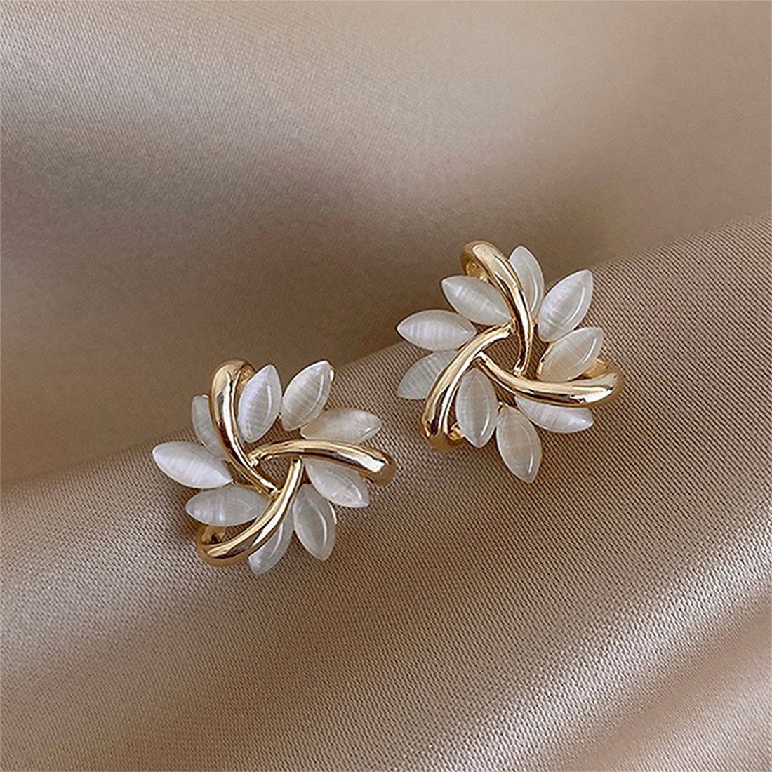 DAYUT Paar Opalblütenohrringe, Geschenke Frauen für Modische Ohrhänger (1-tlg)