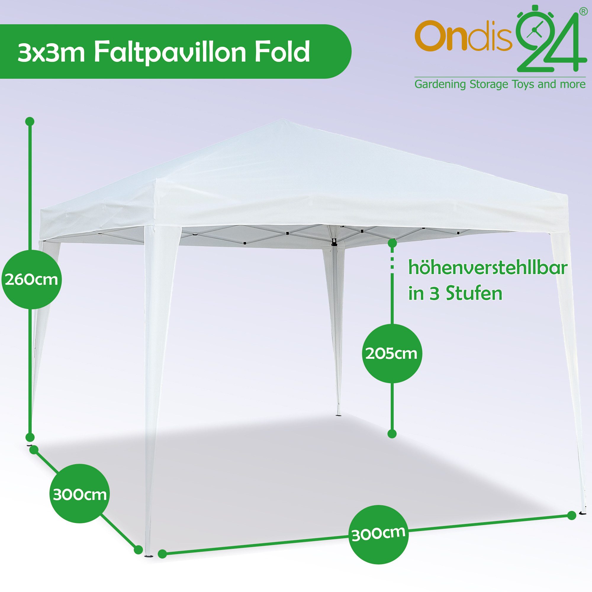 ONDIS24 Faltpavillon Faltzelt Partyzelt inkl. Tasche & Heringe Komplettset, günstig online kaufen