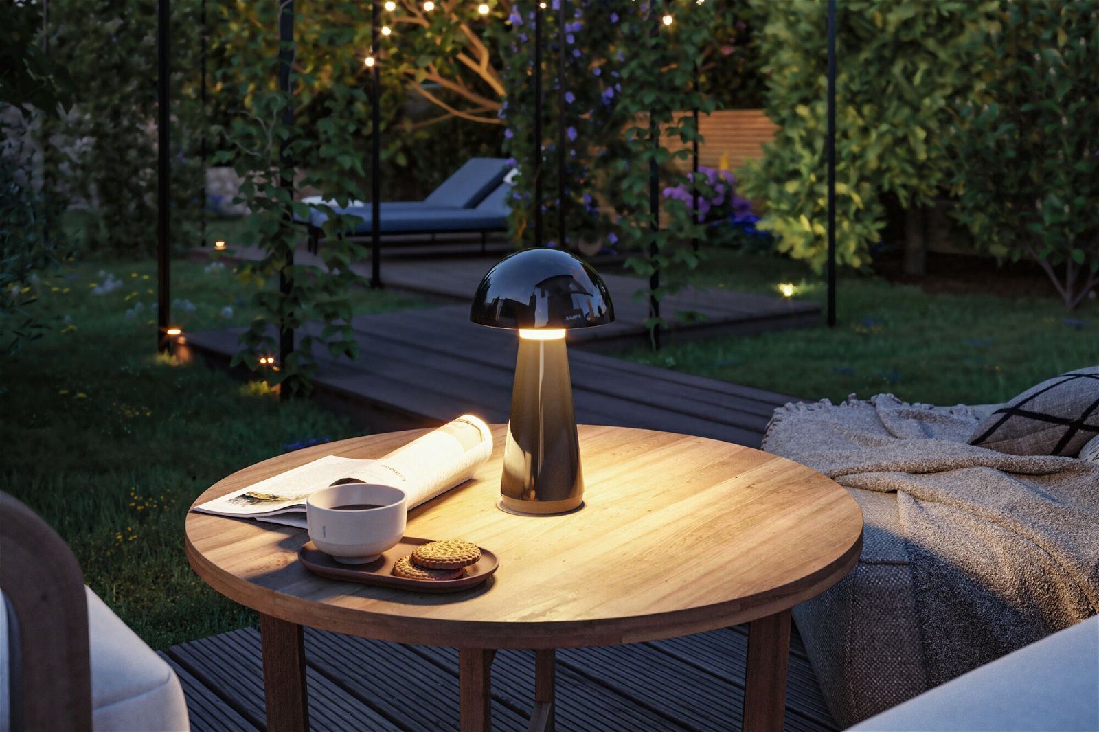 Paulmann LED Außen-Tischleuchte Akkuleuchte Onzo dimmbar IP44, LED fest integriert, Warmweiß