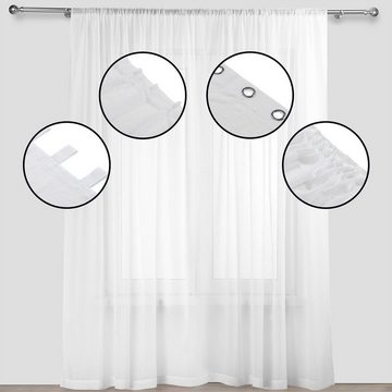 Vorhang Vorhang Voile Crash halbtransparent Schlaufen, texpot, Schlaufen (1 St), halbtransparent