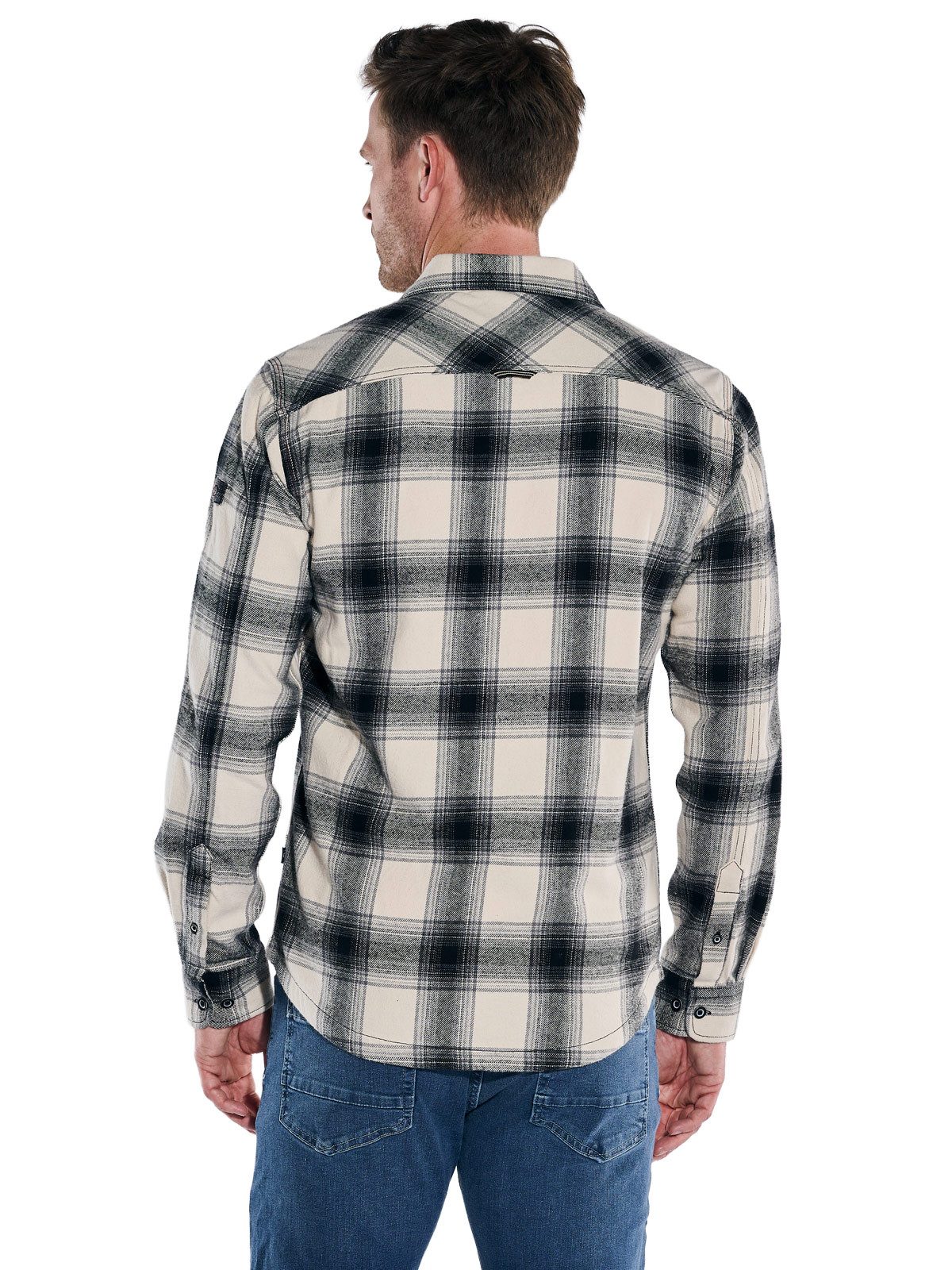 Engbers Langarmhemd engbers Herren Overshirt kariert, Schwarz günstig online kaufen