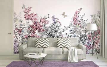 living walls Fototapete Designwalls Flower Painting, glatt, (5 St), Vlies, Wand, Schräge, Decke
