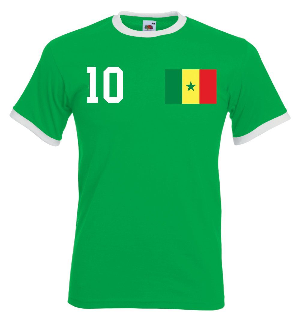 mit trendigem Youth Motiv T-Shirt Look Senegal im Trikot Designz Fußball Herren Shirt