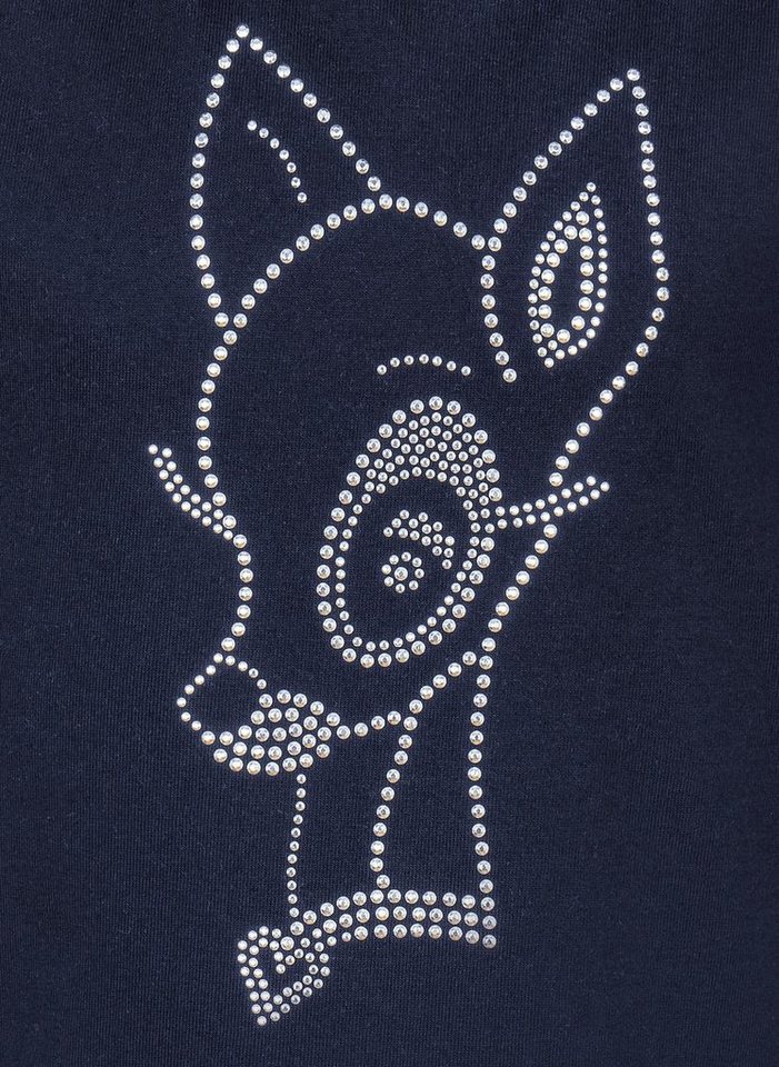 Trigema T-Shirt TRIGEMA T-Shirt mit glitzerndem Bambi-Motiv