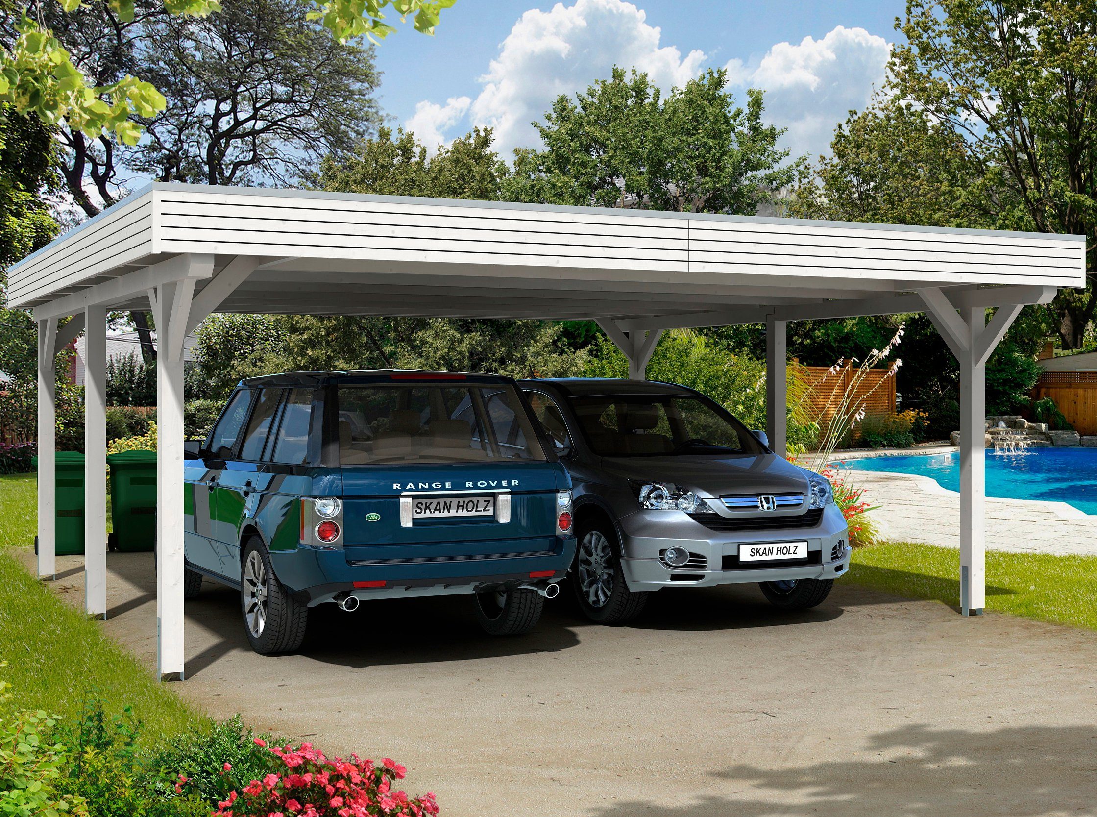 Skanholz Doppelcarport Spessart, BxT: 611x604 cm, 220 cm Einfahrtshöhe