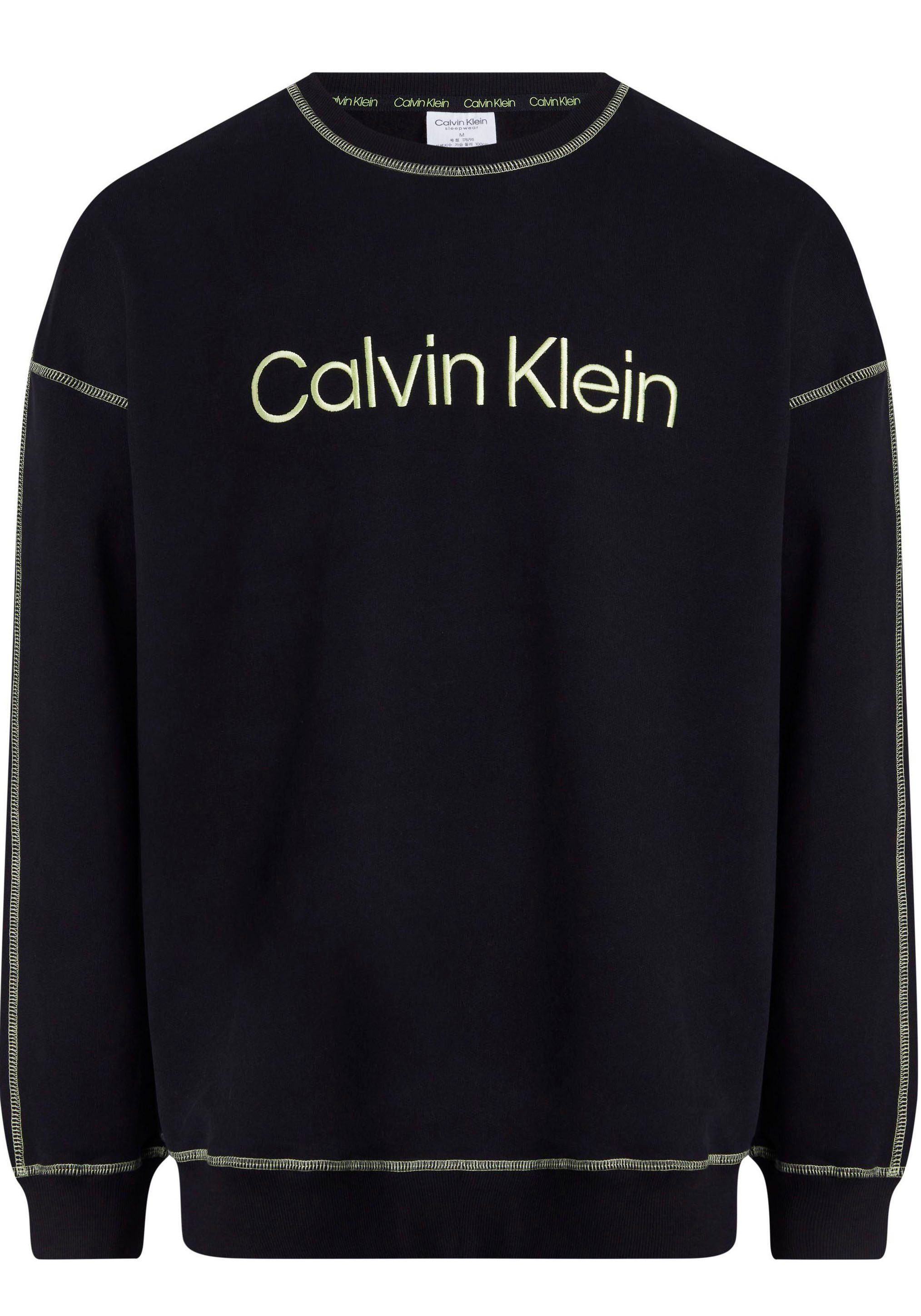 Calvin Klein L/S BLACK Underwear Sweatshirt Kontrastnähten mit SWEATSHIRT
