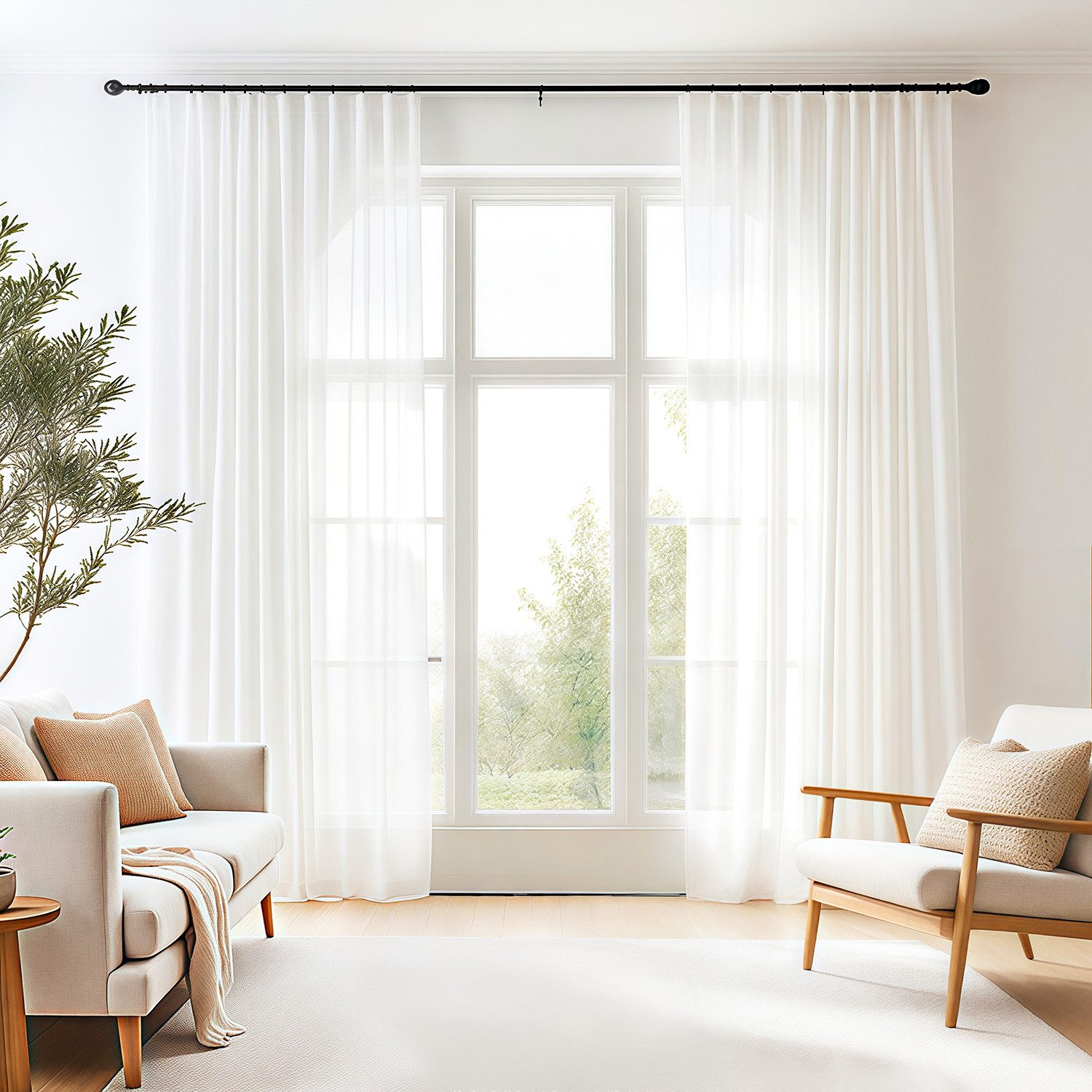 Simloveve Gardine Weiß Längsstreifen klassische Design günstig online kaufen
