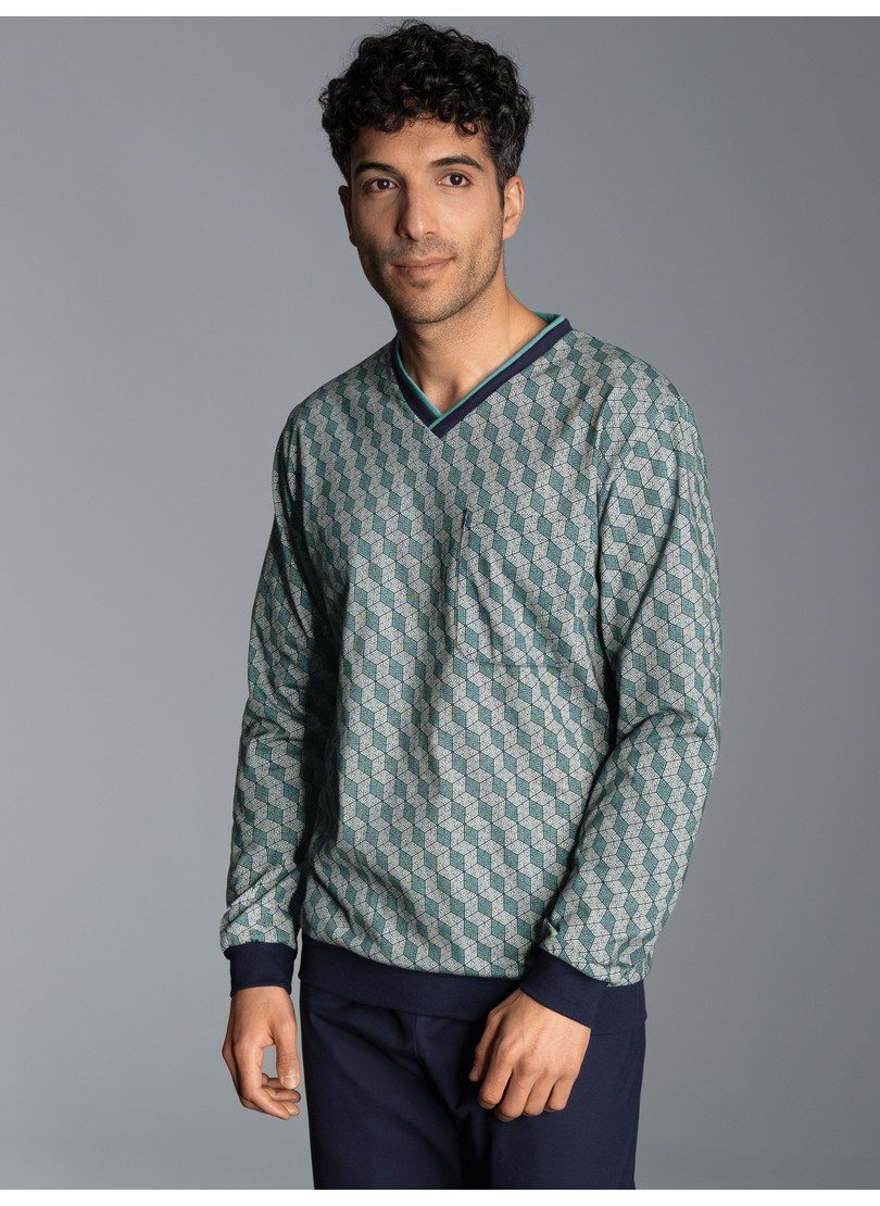 Trigema Schlafanzug TRIGEMA Pyjama-Oberteil mit Allover-Print (1 tlg) günstig online kaufen