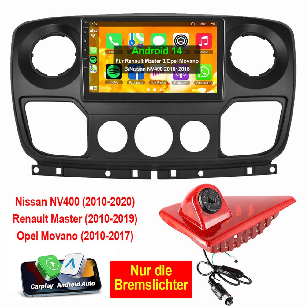 Für Renault Master III Opel Movano B Nissan NV400 2010-2018 Android 14 Autoradio