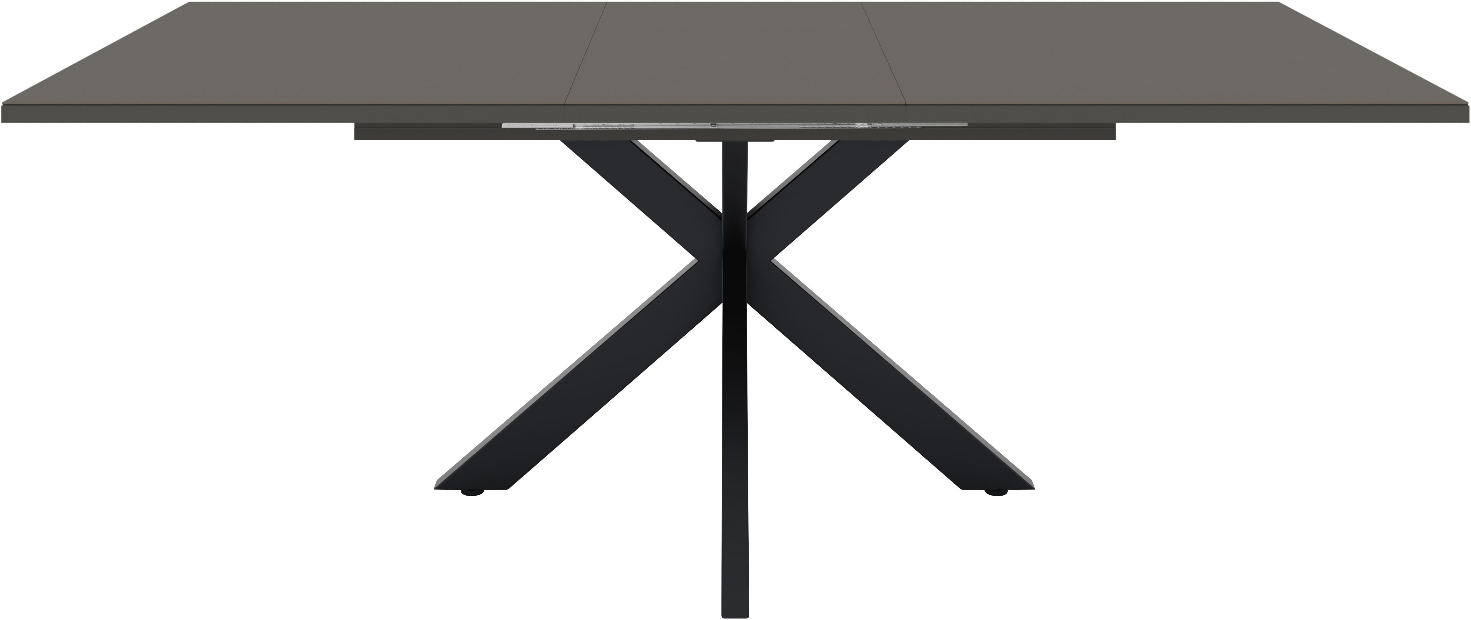 Mäusbacher Esstisch Vitrum, Esstisch ausziehbar auf 210 cm, eckige Tischform, Gestell Sternform