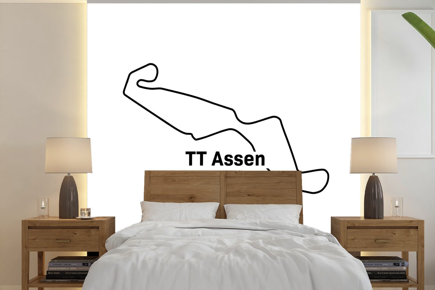 MuchoWow Fototapete TT Assen - Niederlande - Rundkurs, Matt, bedruckt, (5 St), Vinyl Tapete für Wohnzimmer oder Schlafzimmer, Wandtapete