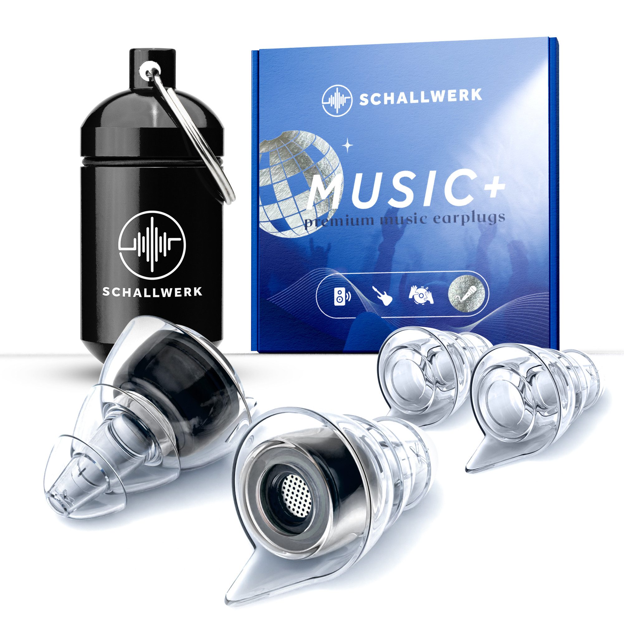 Schallwerk Gehörschutzstöpsel SCHALLWERK ® Music+ Gehörschutz Ohrstöpsel dämpft Lärm