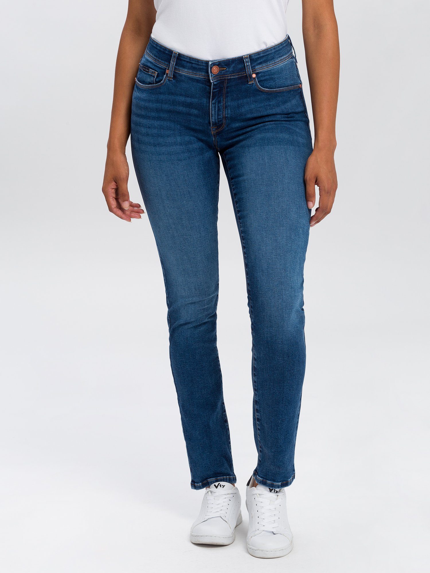 Cross Jeans® Slim-fit-Jeans ANYA Jeans, Slim Fit, Dark Blue Washed 5-Pocket  Style, High Waist