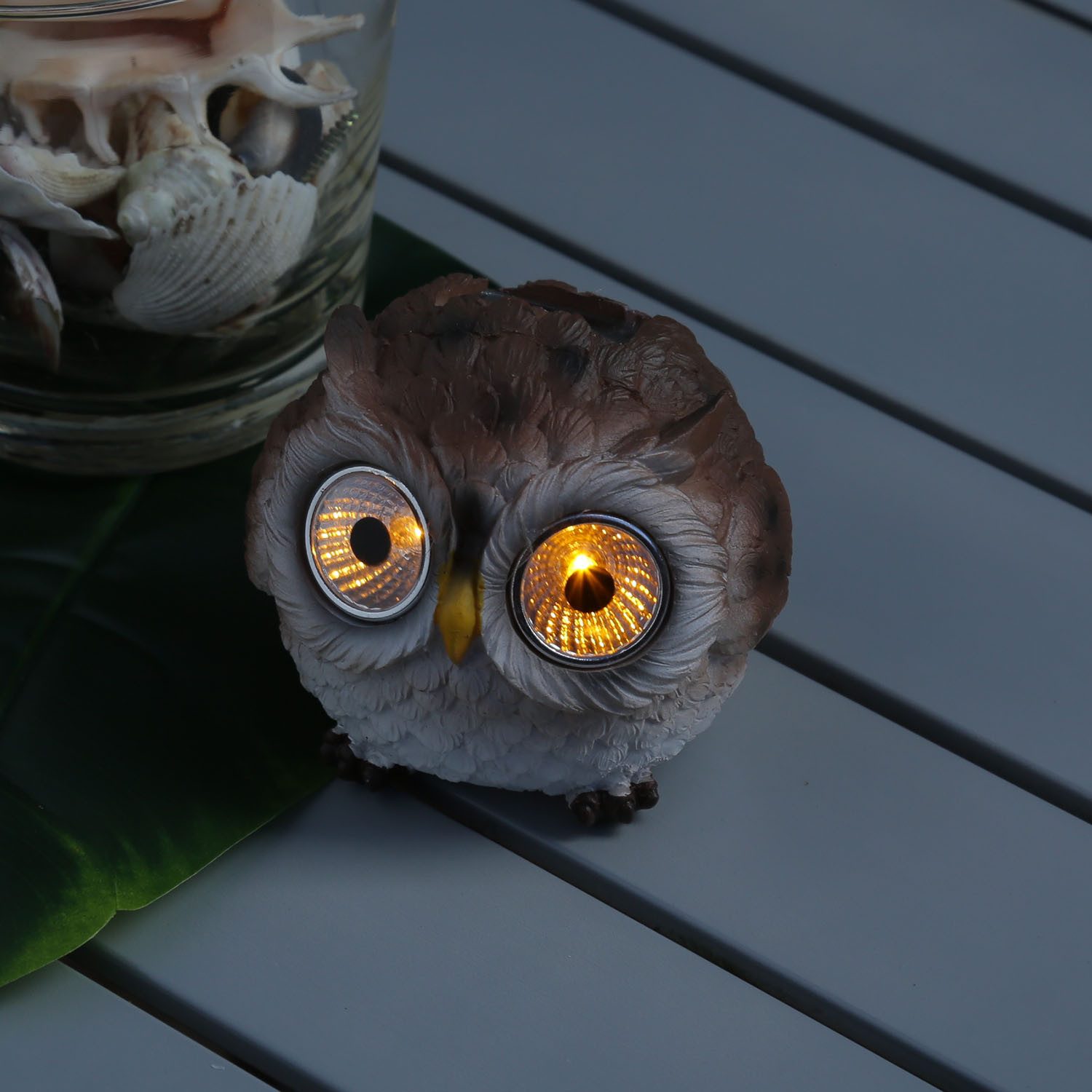 MARELIDA LED Dekofigur LED Solar Eule Gartenfigur Solarleuchte braun für Ga günstig online kaufen