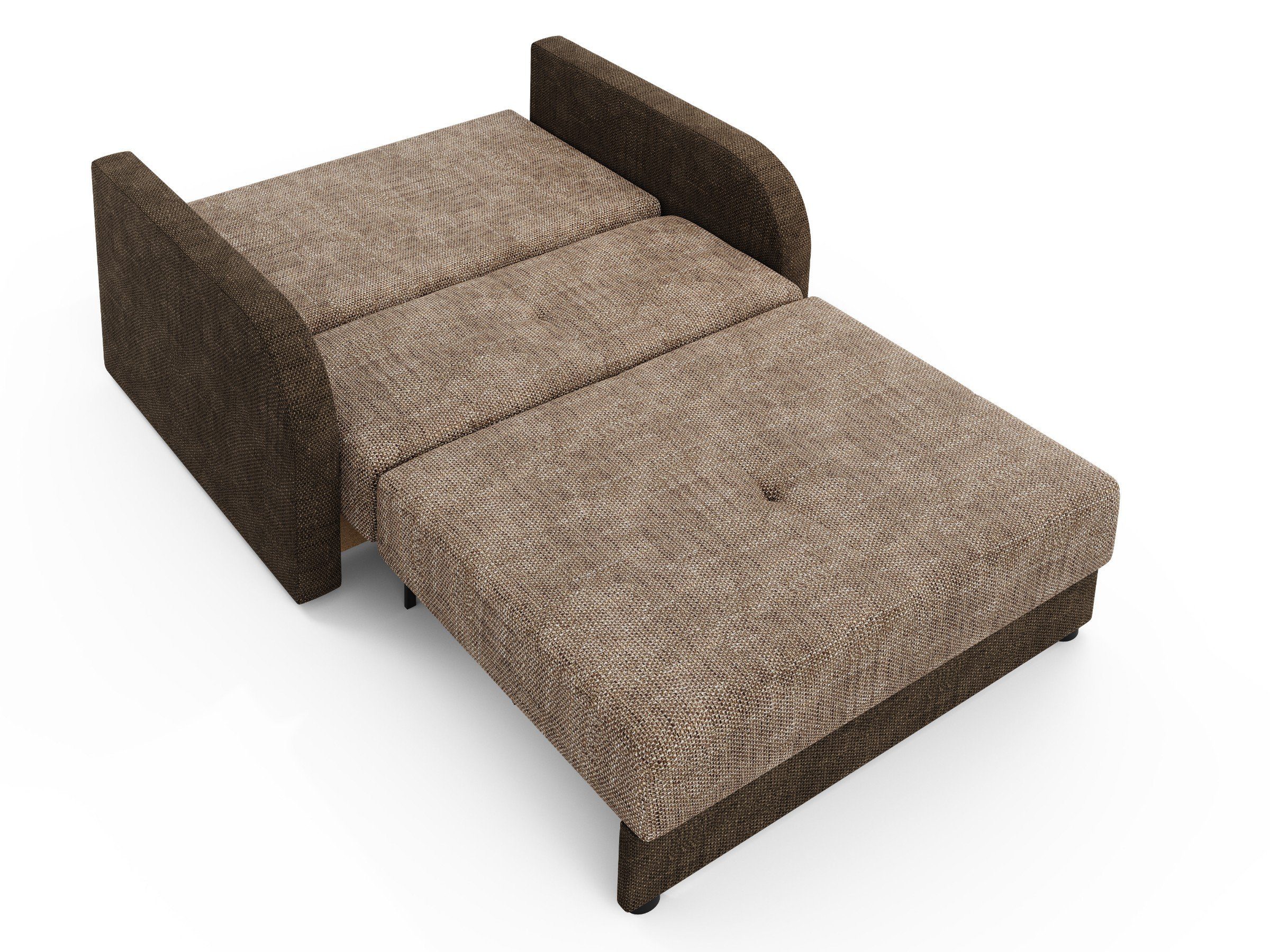 Braun Sofa pressiode und TWICE COUCH 120cm Bettkasten Schlafsofa, Schlaffunktion mit