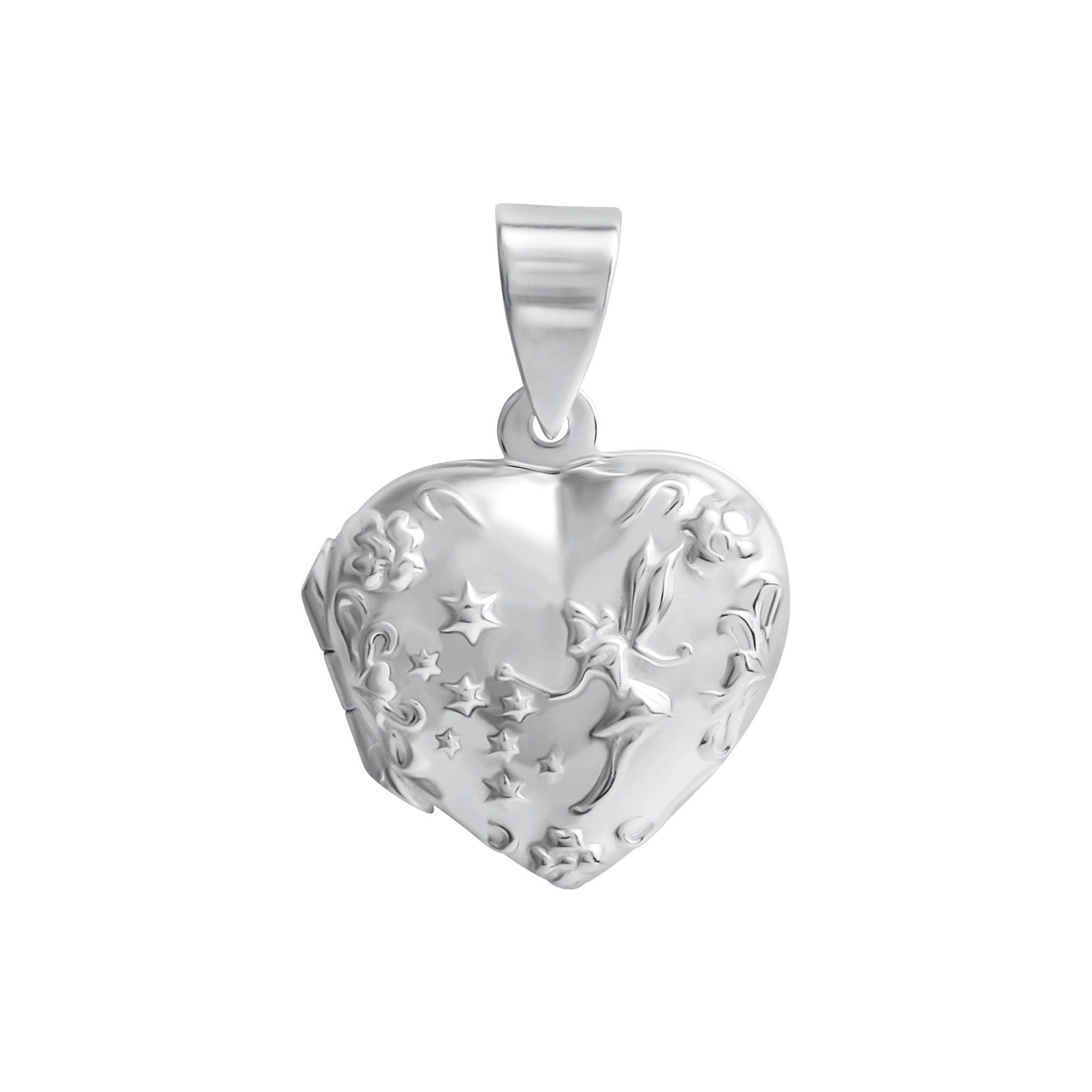 Silber Kettenanhänger Vivance Medaillon Herz Sterling 925/- weiß