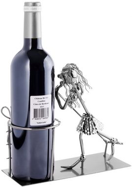 BRUBAKER Weinflaschenhalter Sängerin Flaschenhalter, (inklusive Grußkarte), Metall Skulptur, Wein Geschenk
