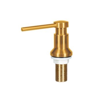 GURARI Küchenspüle SR 100 - 601 + DH-G, (2 St), Einbau Granitspüle Retro Design Schwarz metallic Gold +Seifenspender