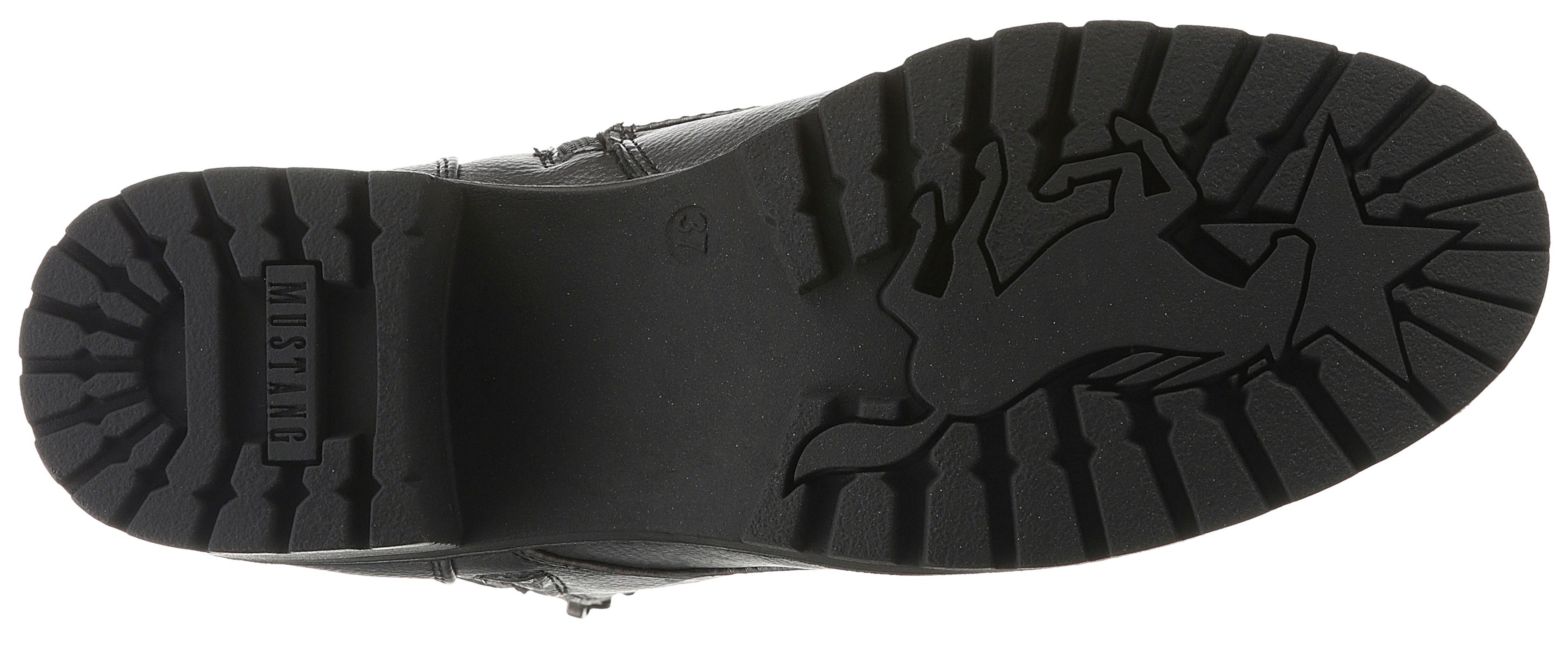 Mustang Shoes Schnürboots, Schnürstiefelette, Blockabsatz, in günstig online kaufen