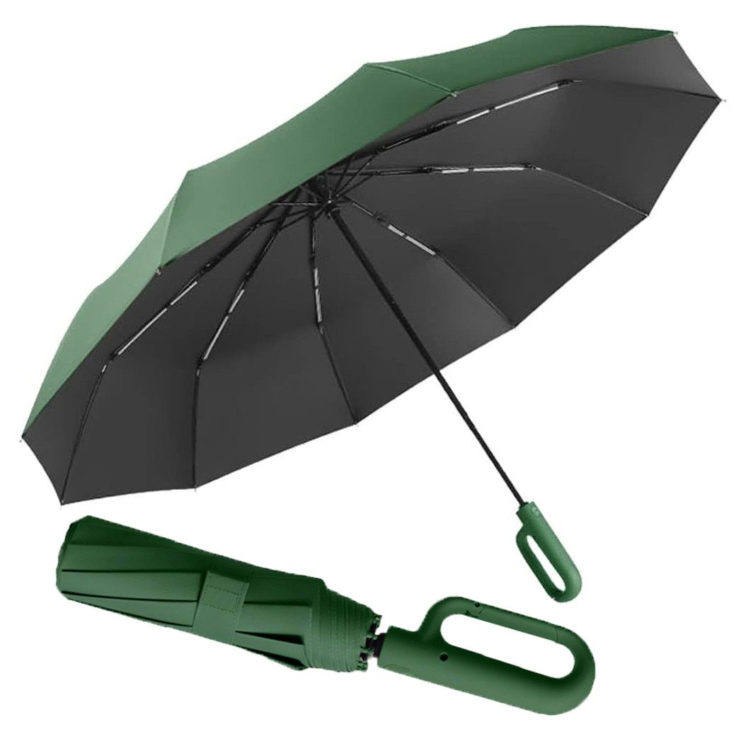 Coonoor Taschenregenschirm Vollautomatischer Faltregenschirm, großer Taschenschirm,(106cm, 126cm), D-förmiger Ringregenschirm, Outdoor-Sonnenschirm